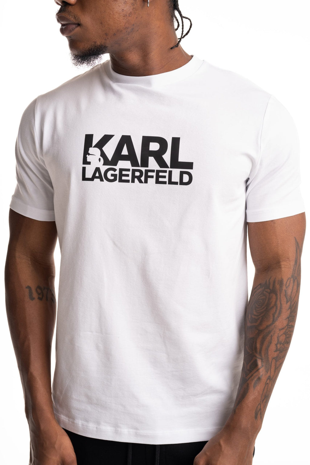 (Core) Karl Lagerfeld Mens Crewneck T Shirt White | 755780500235-10