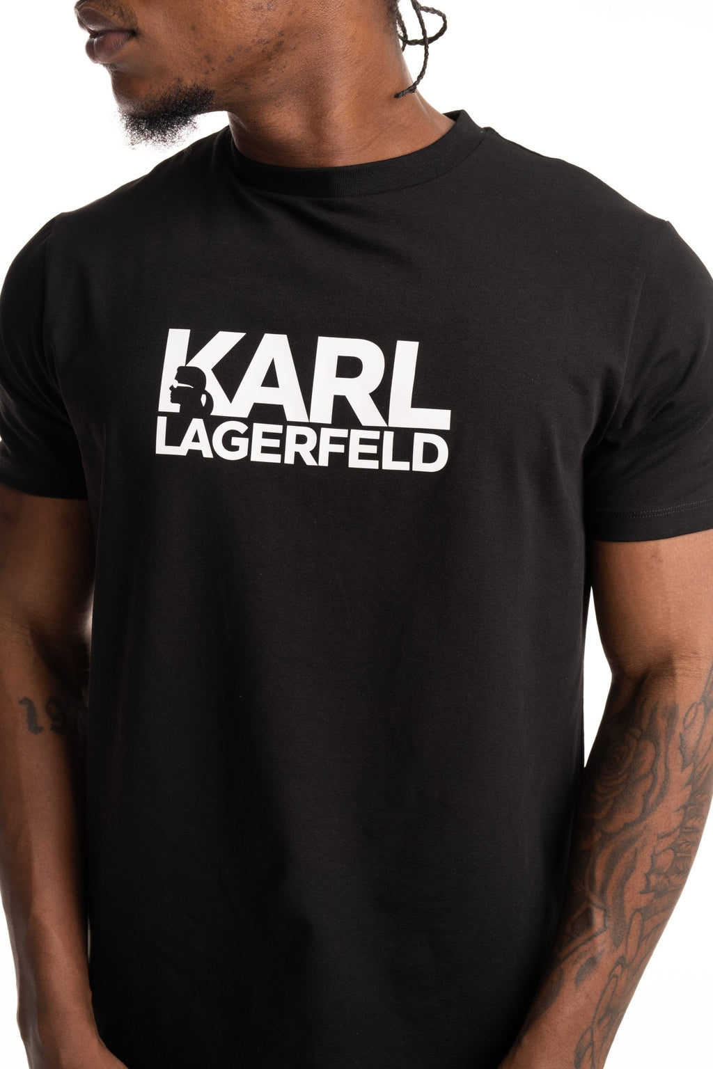 (Core) Karl Lagerfeld Mens Crewneck T Shirt Black | 755780500235-990