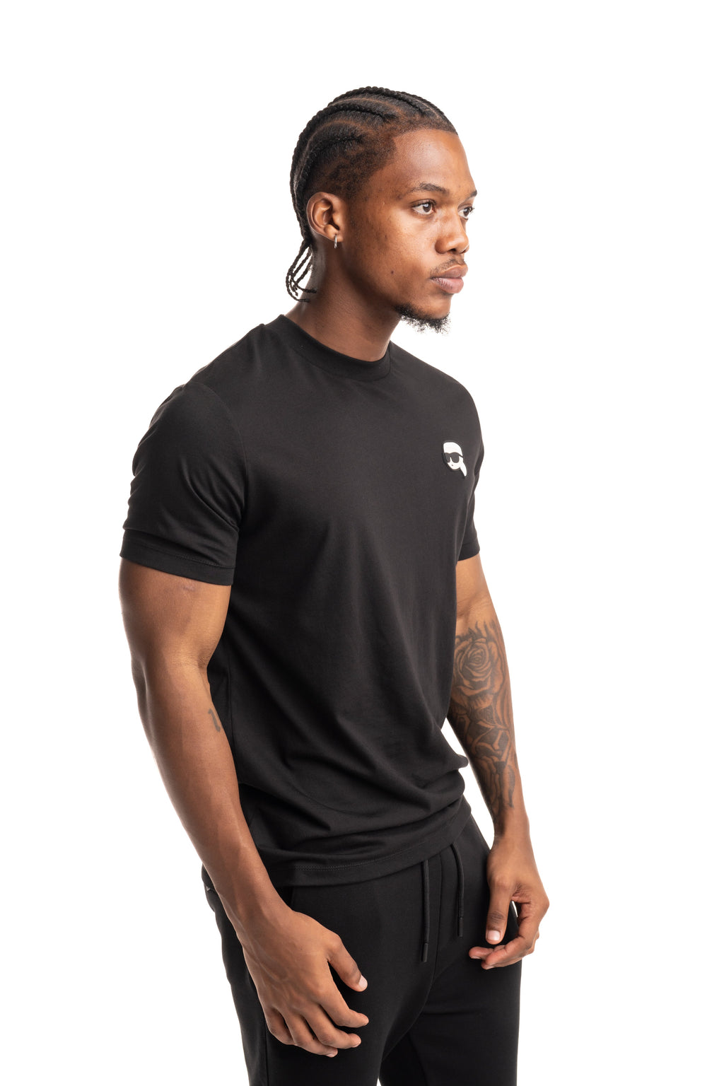 (Core) Karl Lagerfeld Men's T Shirt Crewneck Black | 755710500224-990