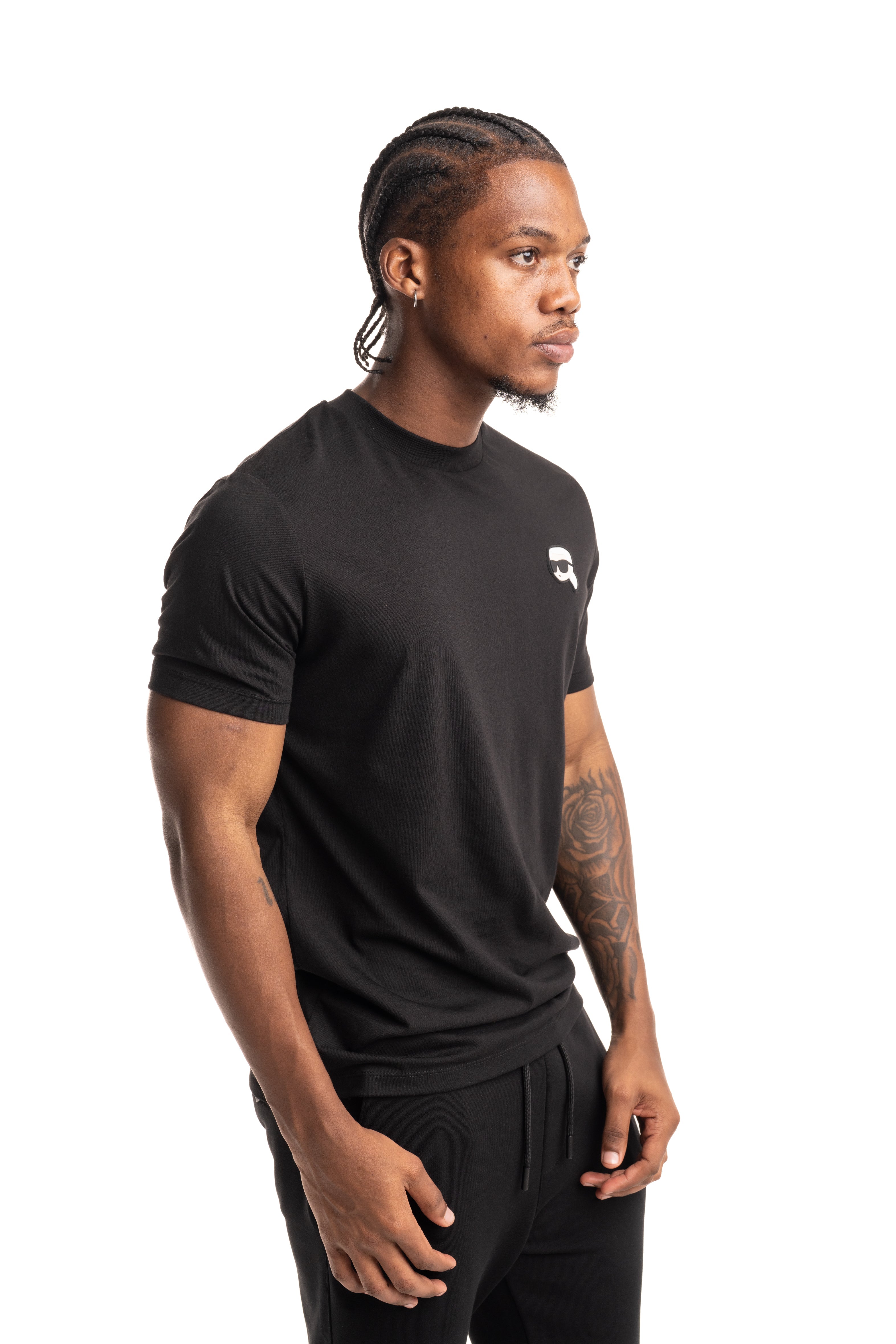 (Core) Karl Lagerfeld Men's T Shirt Crewneck Black | 755710500224-990