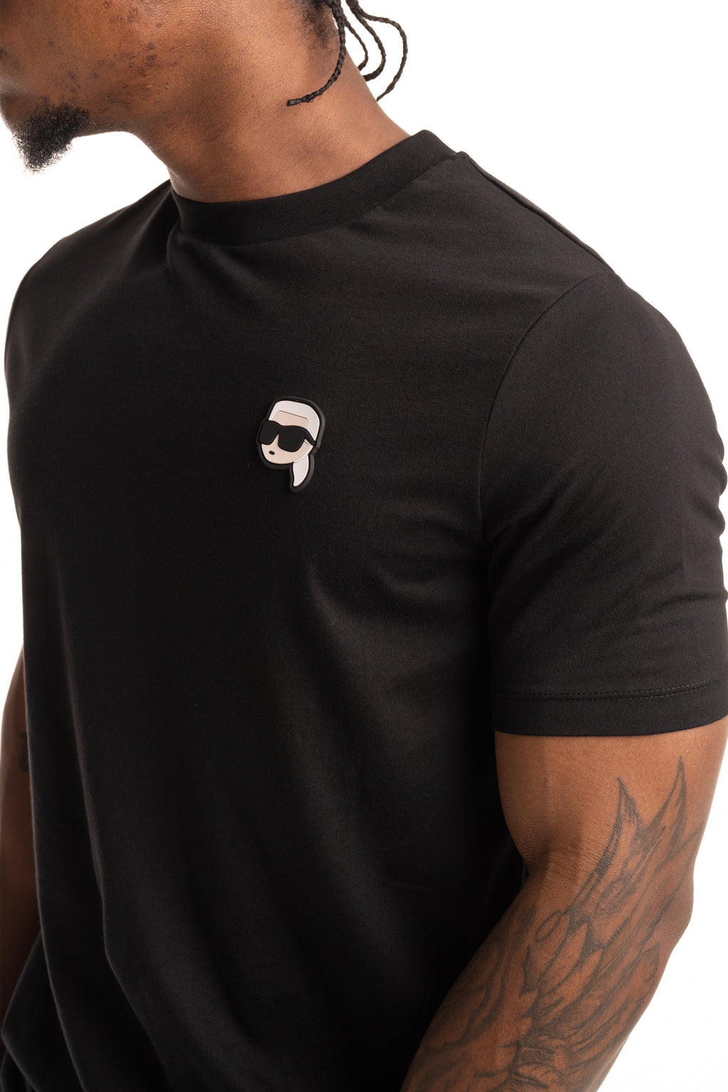 (Core) Karl Lagerfeld Men's T Shirt Crewneck Black | 755710500224-990