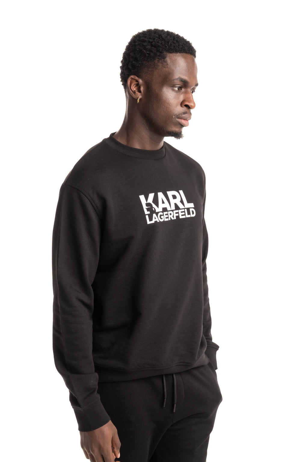 (Core) Karl Lagerfeld Mens Crewneck Sweater Black | 705780500917-990