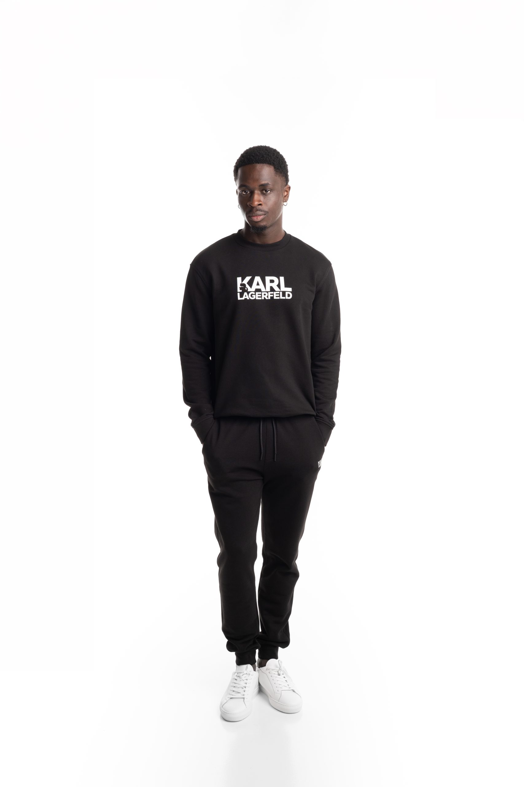 (Core) Karl Lagerfeld Mens Crewneck Sweater Black | 705780500917-990