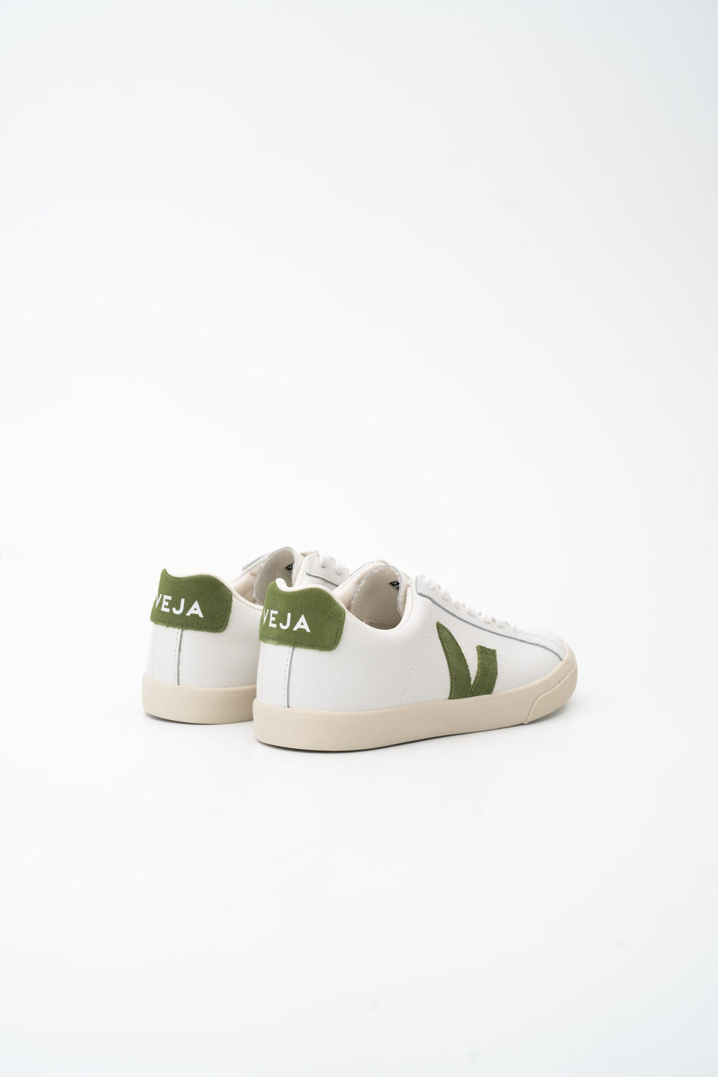 Veja Ladies Esplar Logo Leather Sneaker EO0203881A Extra White Kiwi