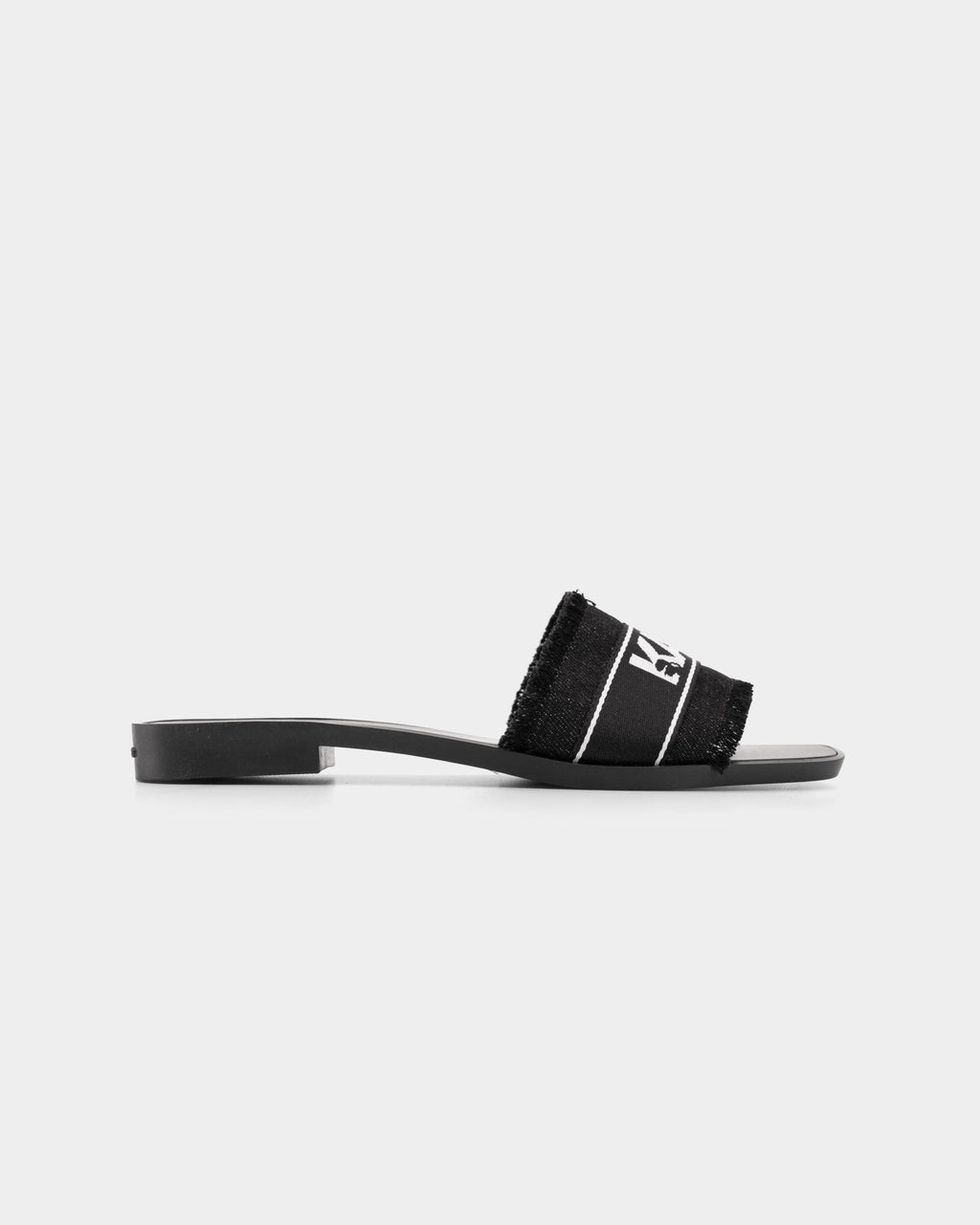 Karl Lagerfeld Ladies Skoot II Border Slide Black Canvas KL80411 900