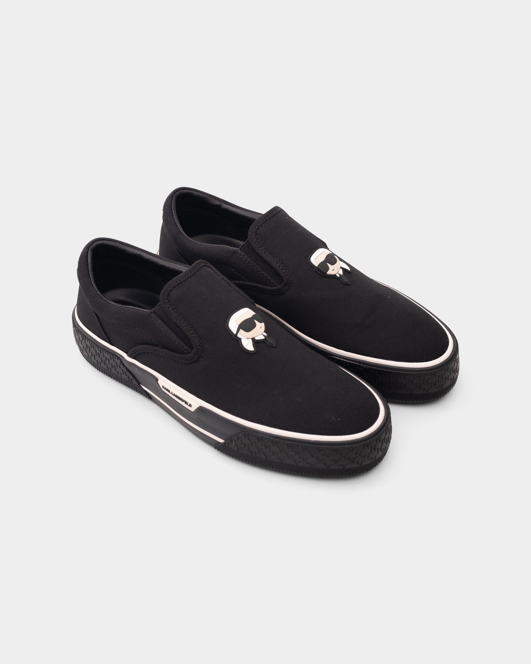 (Core) Karl Lagerfeld Men's Kampus Max NFT Slip On Black Canvas Mono | KL95004A-90X