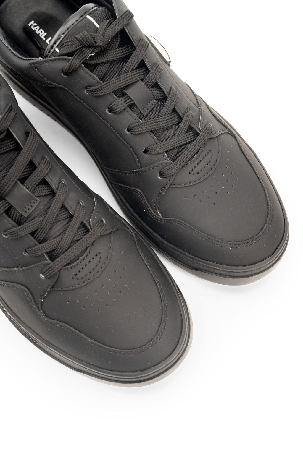 (Core) Karl Lagerfeld Men's Krew NFT Coated Lo Lace Black Lthr/ Mono | KL95325R-00X