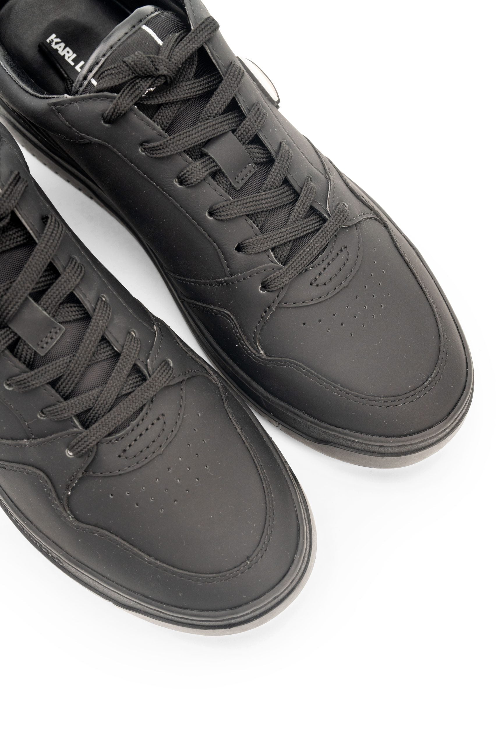 (Core) Karl Lagerfeld Men's Krew NFT Coated Lo Lace Black Lthr/ Mono | KL95325R-00X