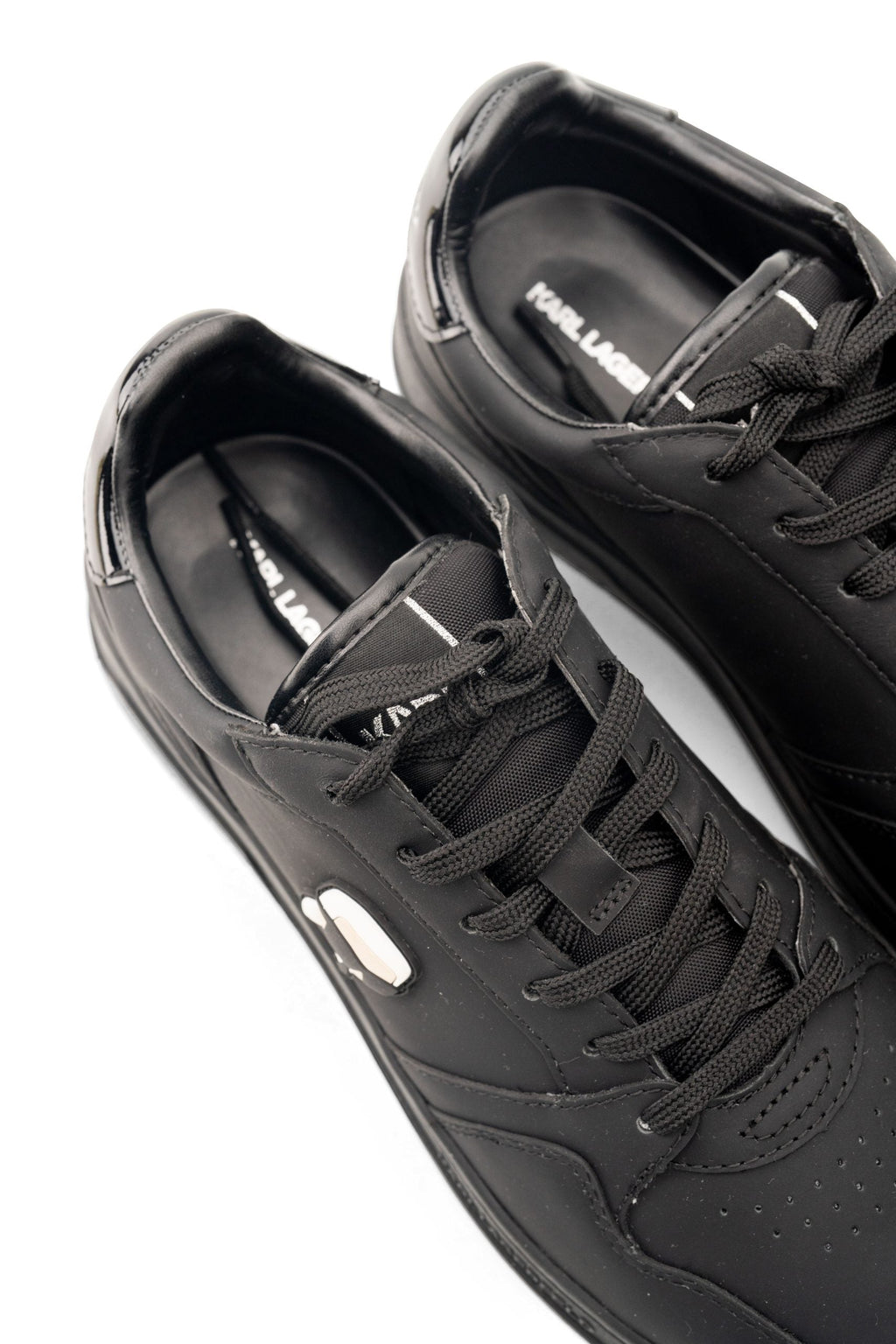 (Core) Karl Lagerfeld Men's Krew NFT Coated Lo Lace Black Lthr/ Mono | KL95325R-00X