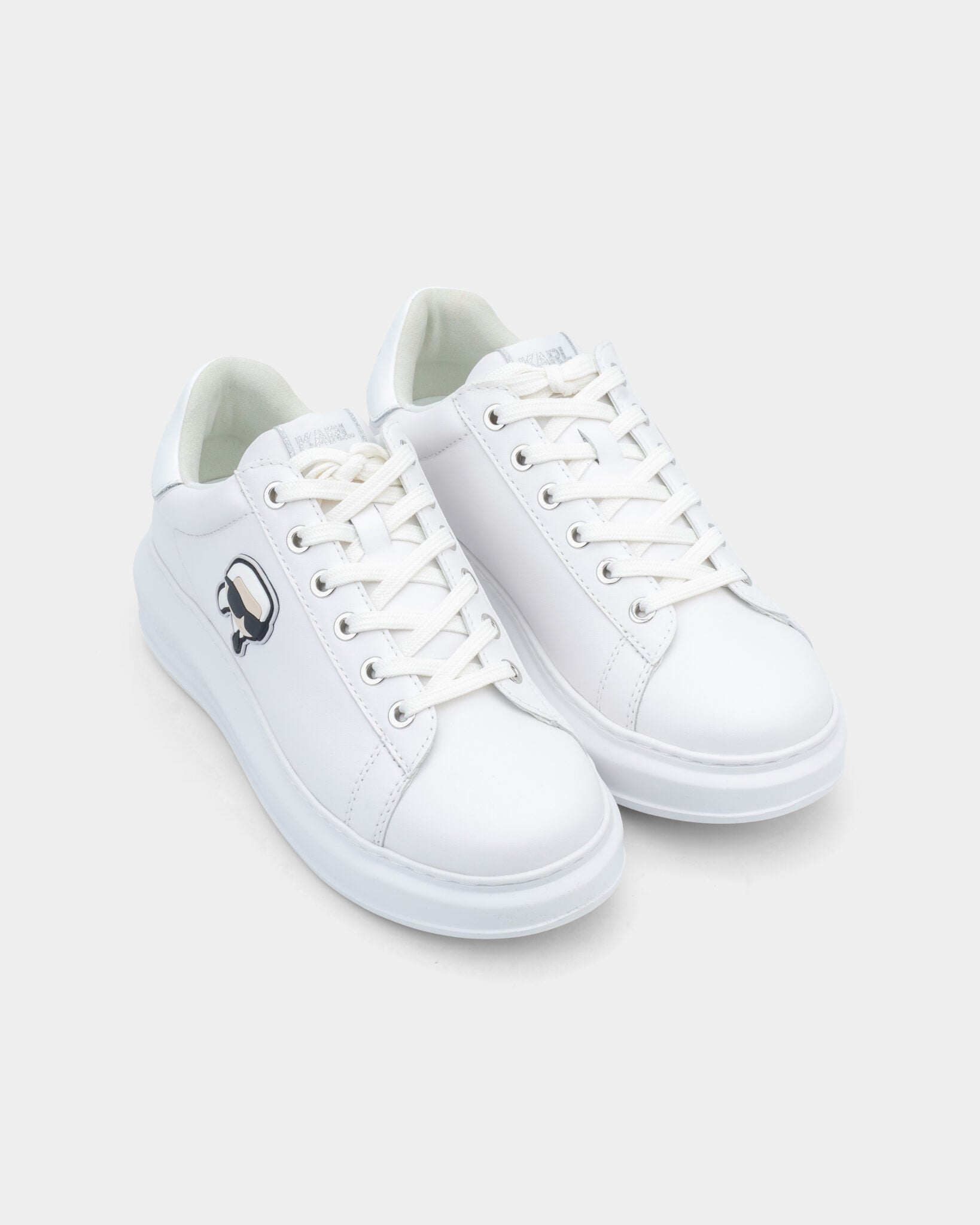 (Core) Karl Lagerfeld Ladies Kapri NFT Lo Lace White Lthr/ Mono KL62530N 01W