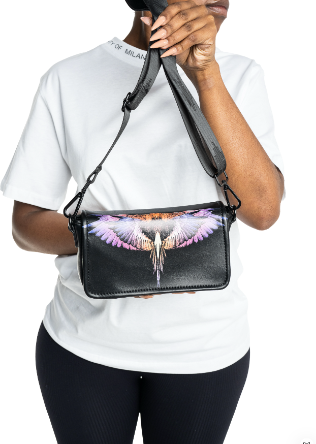County of Milan Mini Bag w/Strap Black/Orange Wings | COMAS260415