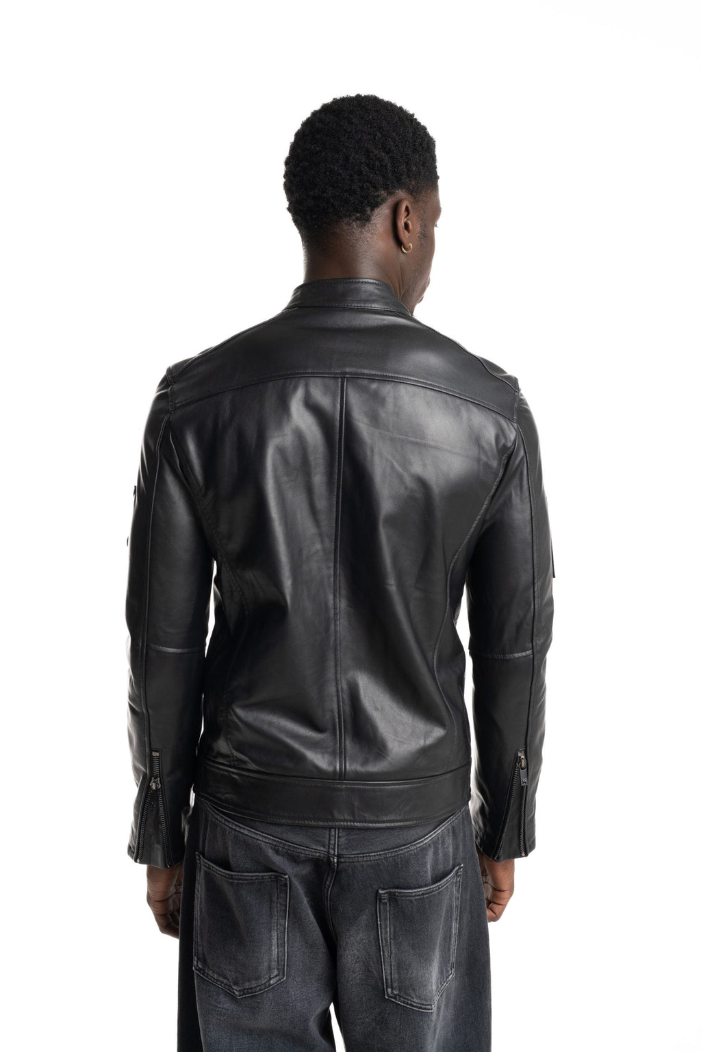 John Richmond Men's Real Leather Bomber Mavis | UMA25453GB3C-Black