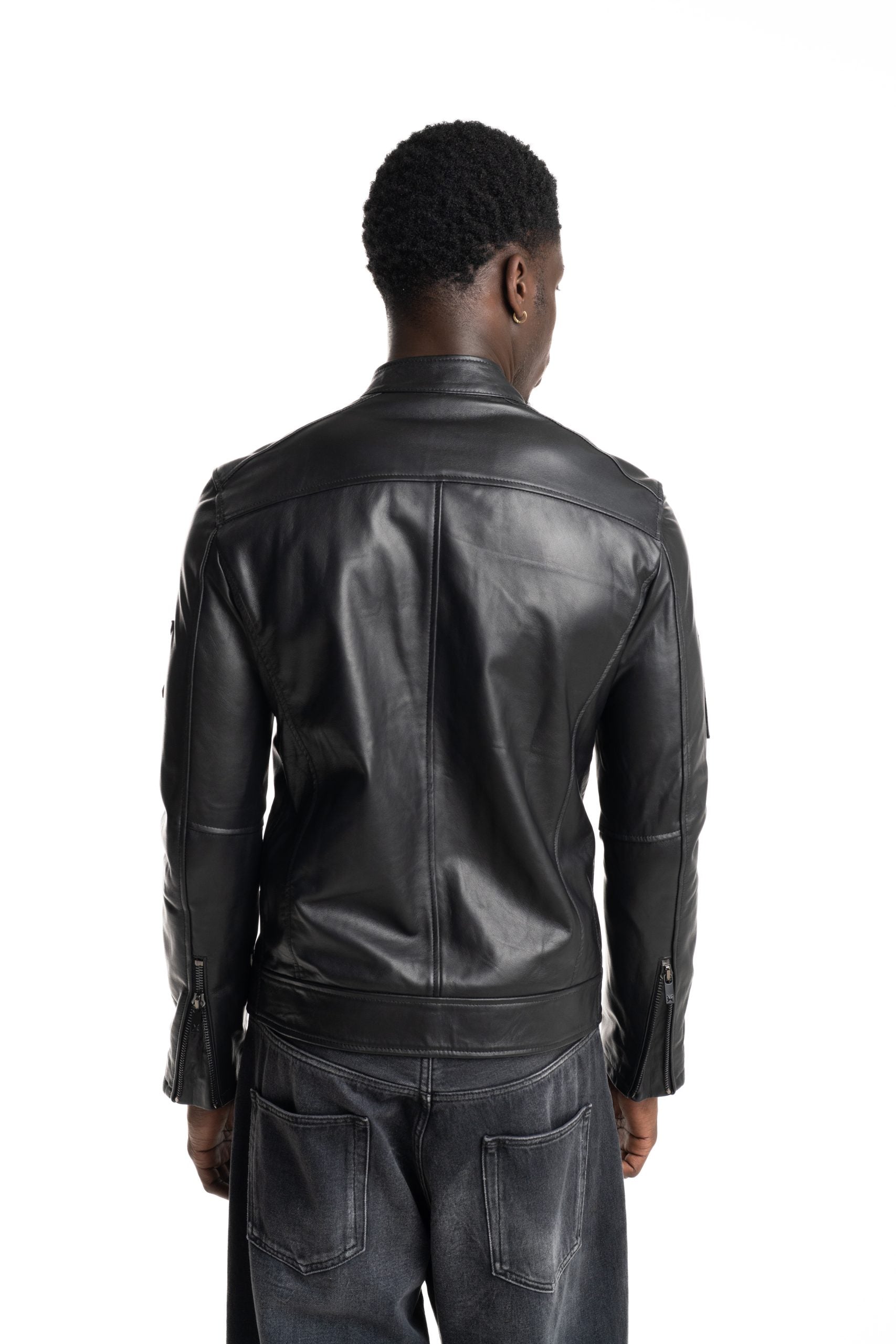 John Richmond Men's Real Leather Bomber Mavis | UMA25453GB3C-Black