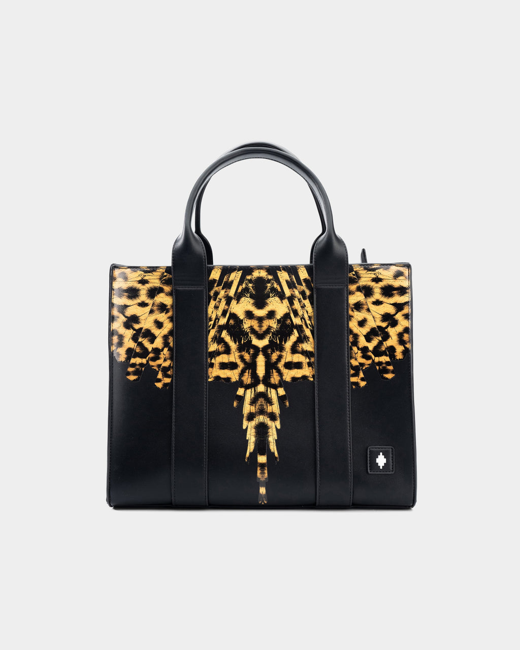 County of Milan Medium Tote Bag Black/Leopard Wings | COMAS260446