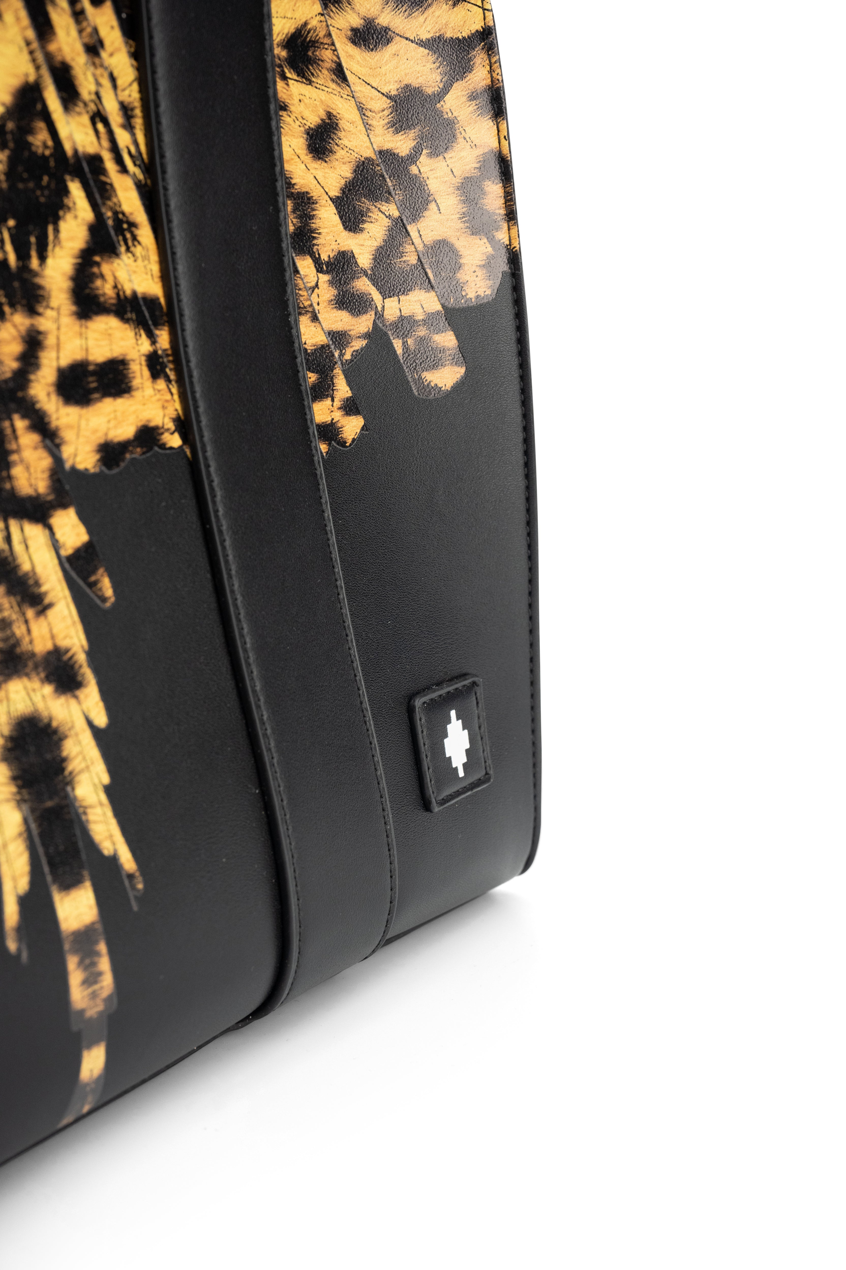 County of Milan Medium Tote Bag Black/Leopard Wings | COMAS260446