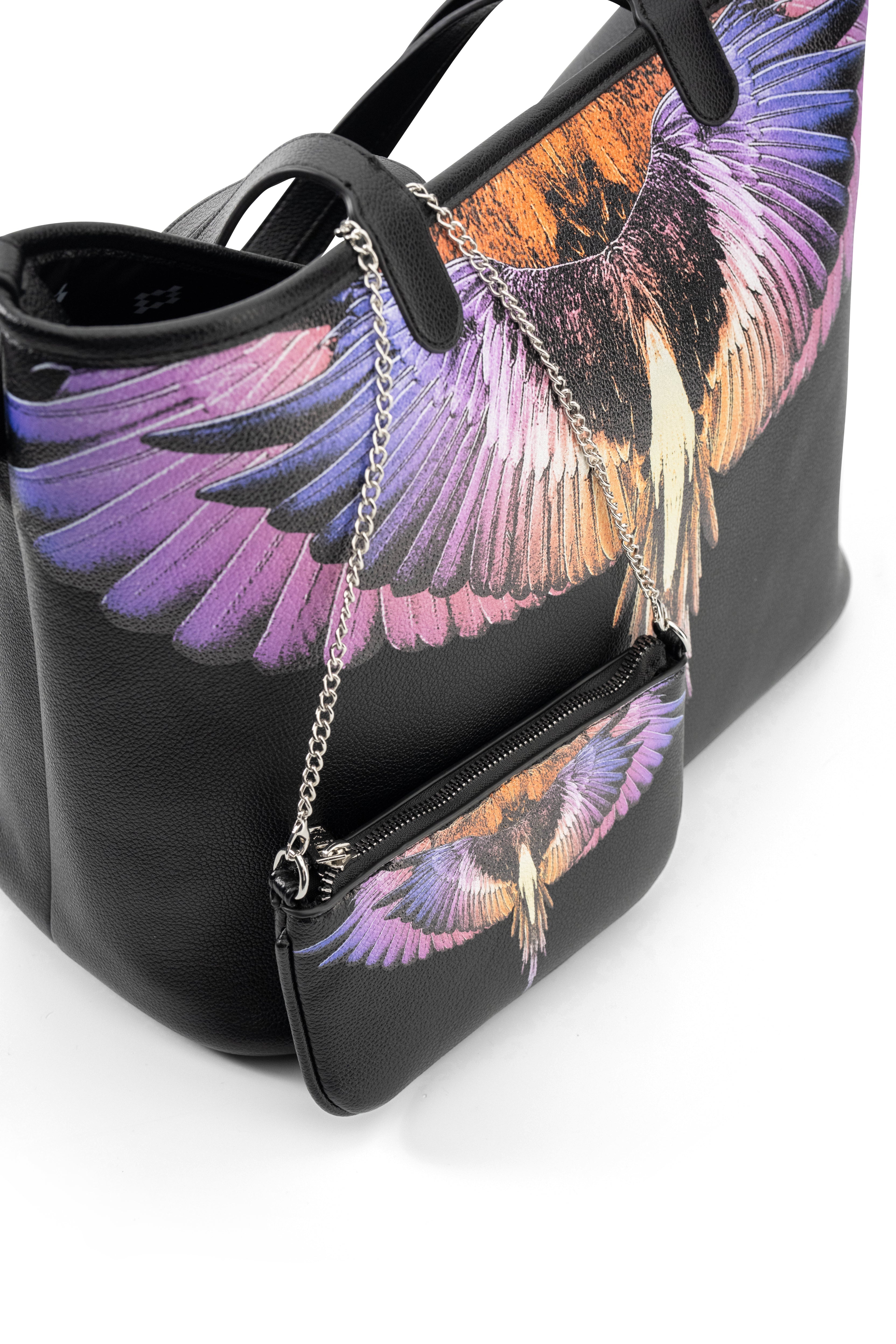 County of Milan Shopping Bag Black/Orange Wings | COMAS260454