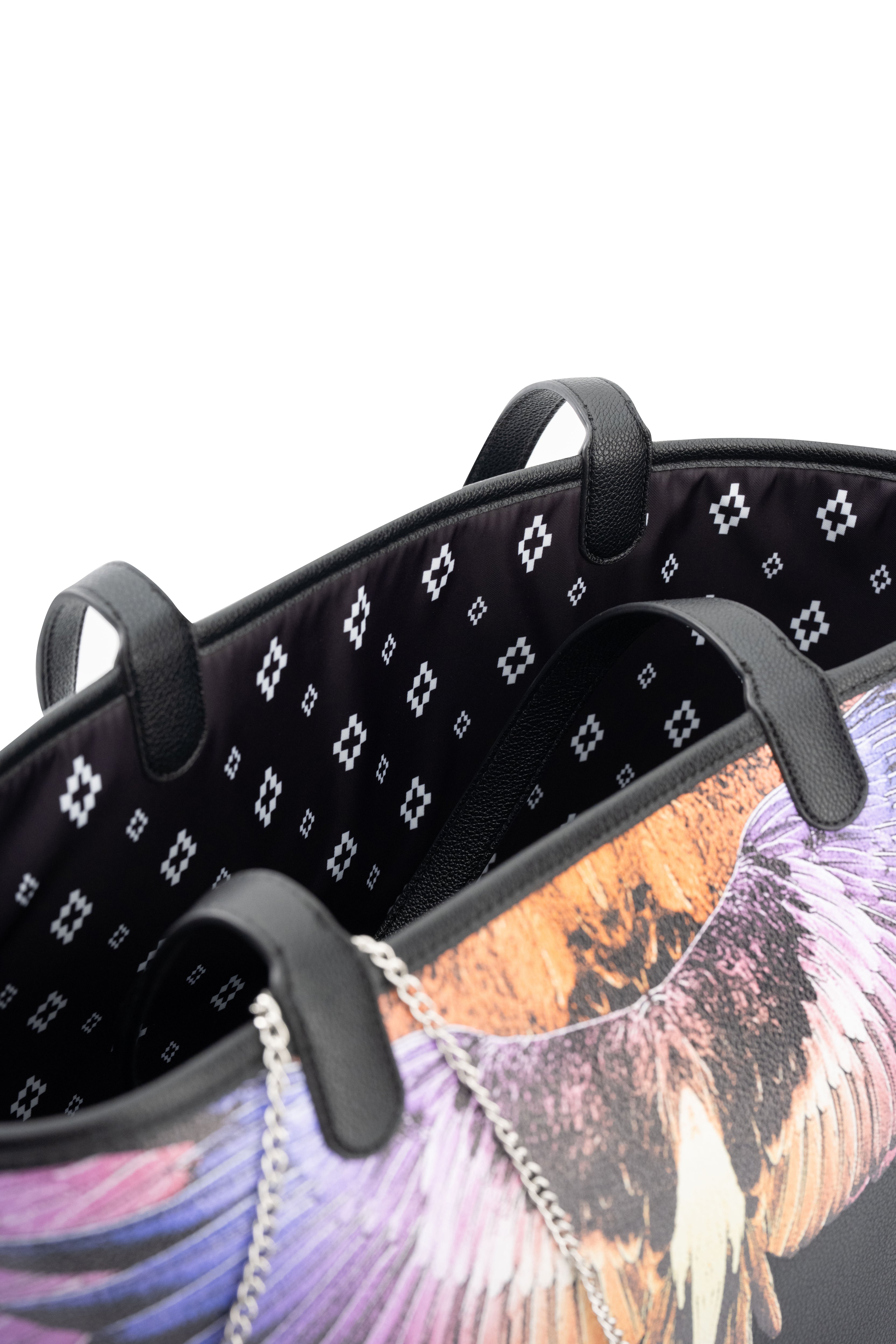 County of Milan Shopping Bag Black/Orange Wings | COMAS260454