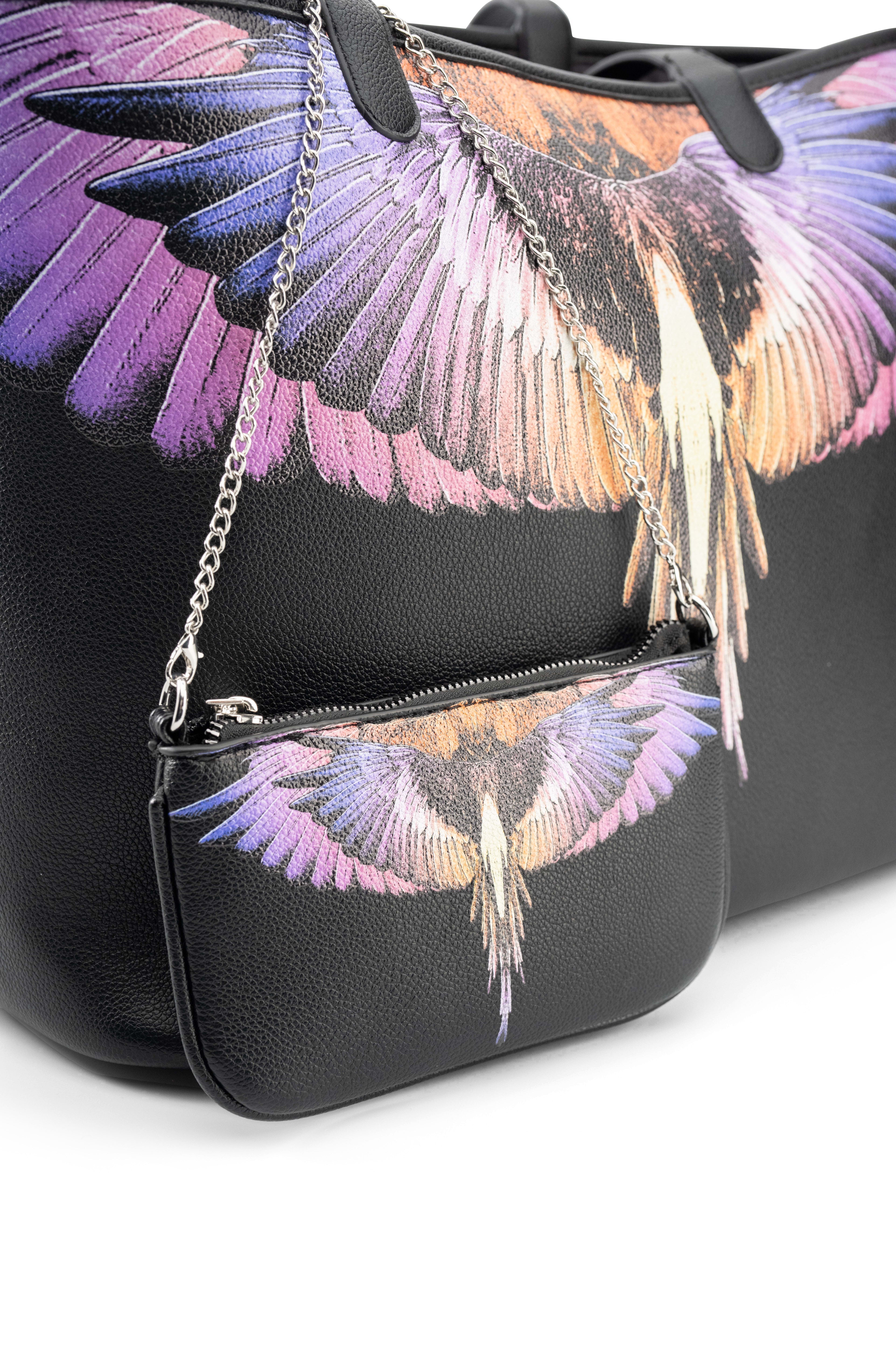 County of Milan Shopping Bag Black/Orange Wings | COMAS260454