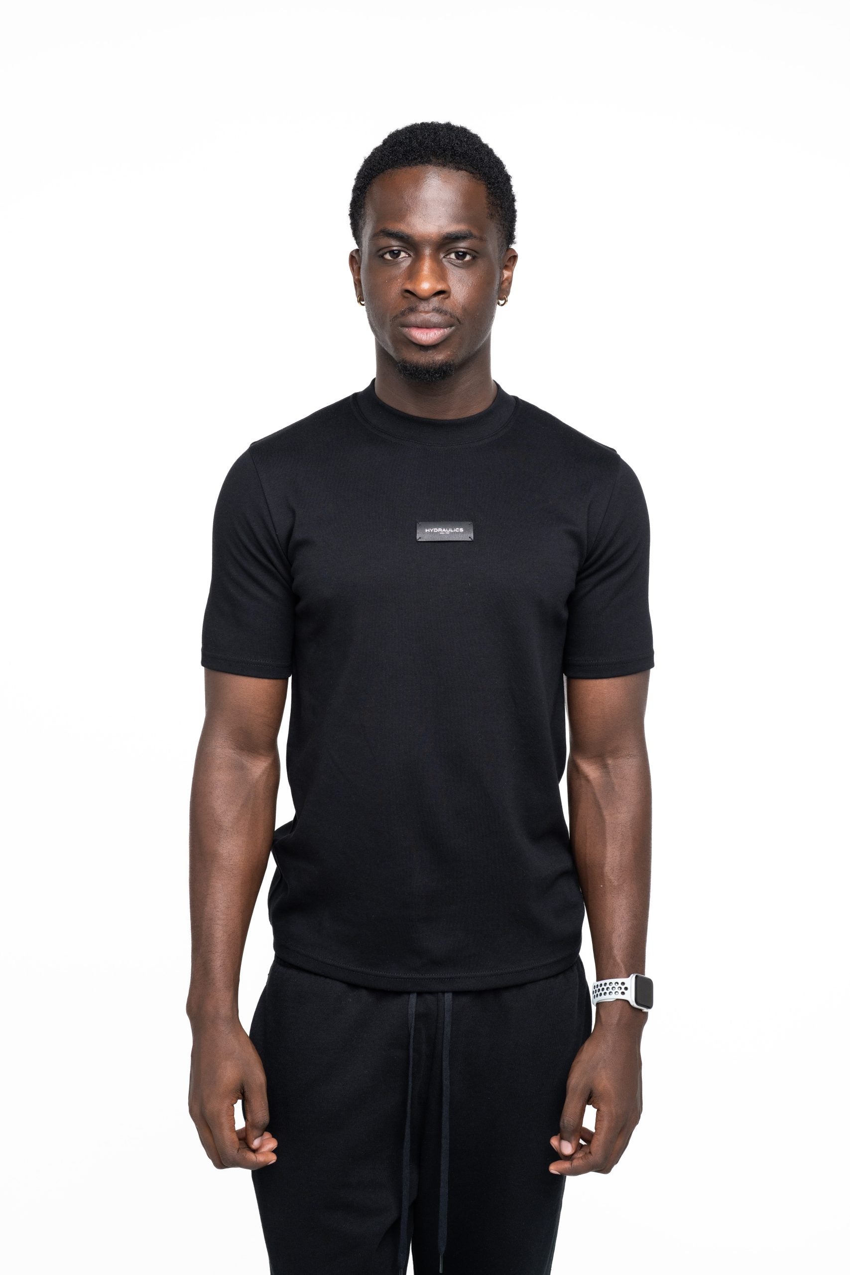 Hydraulics Men's Regular Fit Leather Badge T Shirt Black |