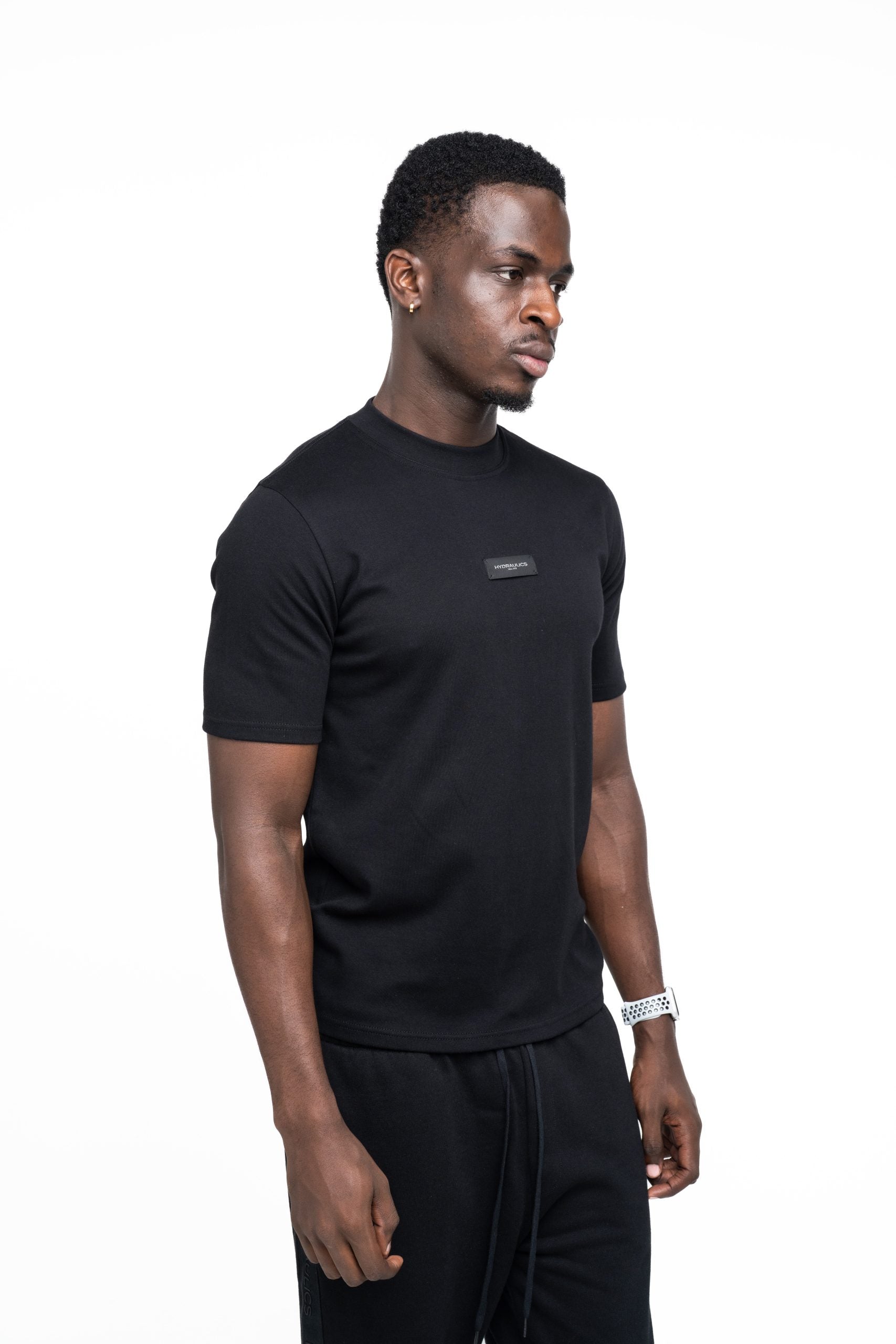 Hydraulics Men's Regular Fit Leather Badge T Shirt Black |