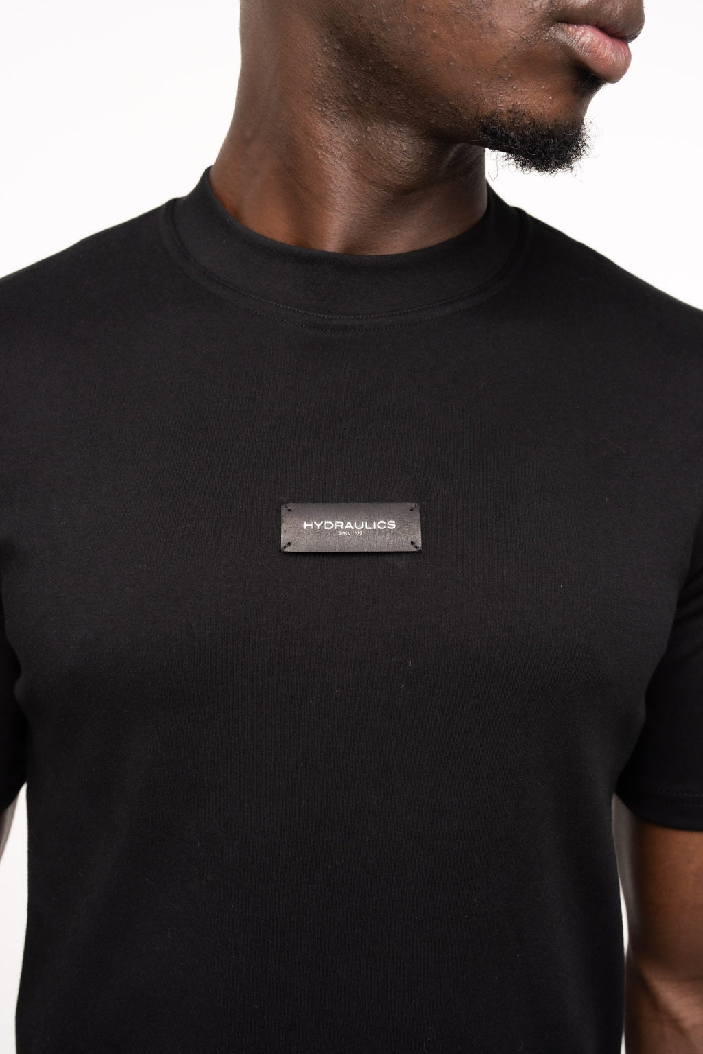 Hydraulics Men's Regular Fit Leather Badge T Shirt Black |