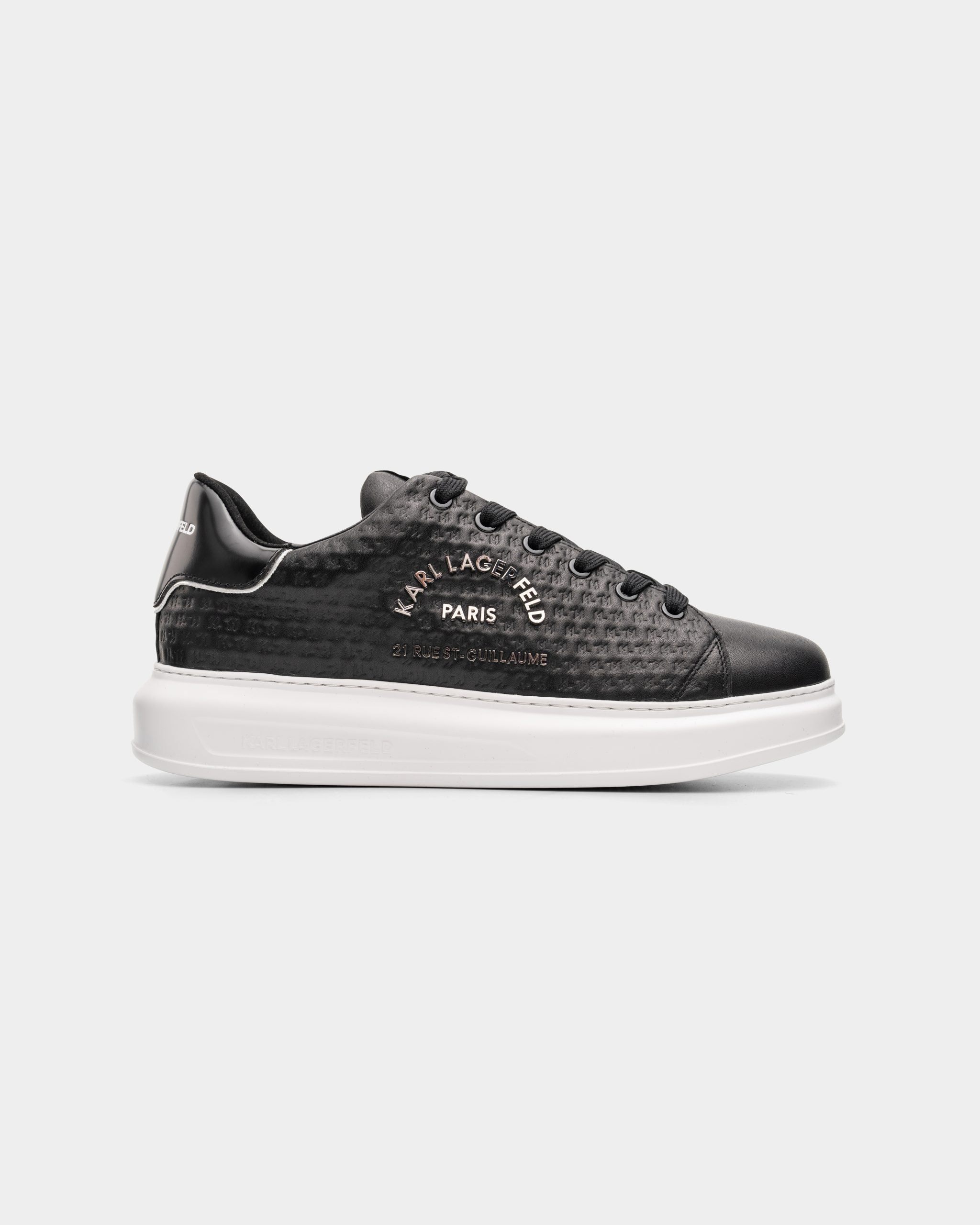 Karl Lagerfeld Men's Kapri KL Microgram Lo Black Lthr | KL52536K-000