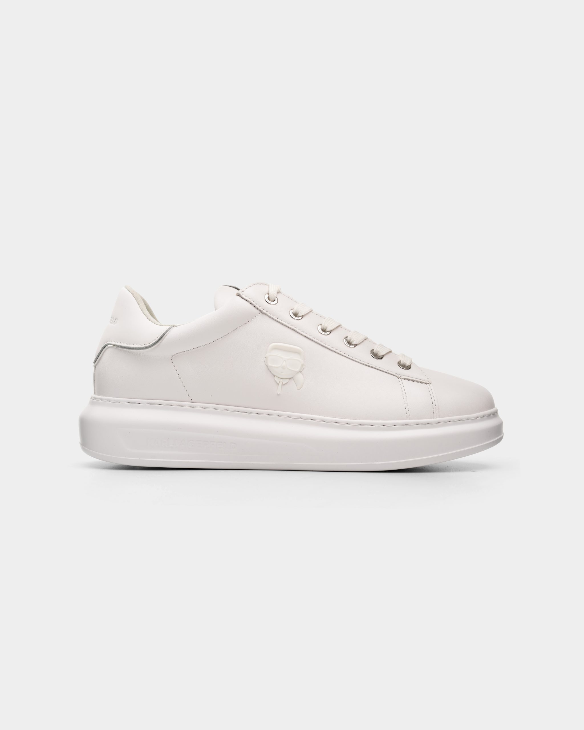 (Core) Karl Lagerfeld Men's Kapri NFT Relief Lo Lace White Lthr/Mono | KL52570N-01W