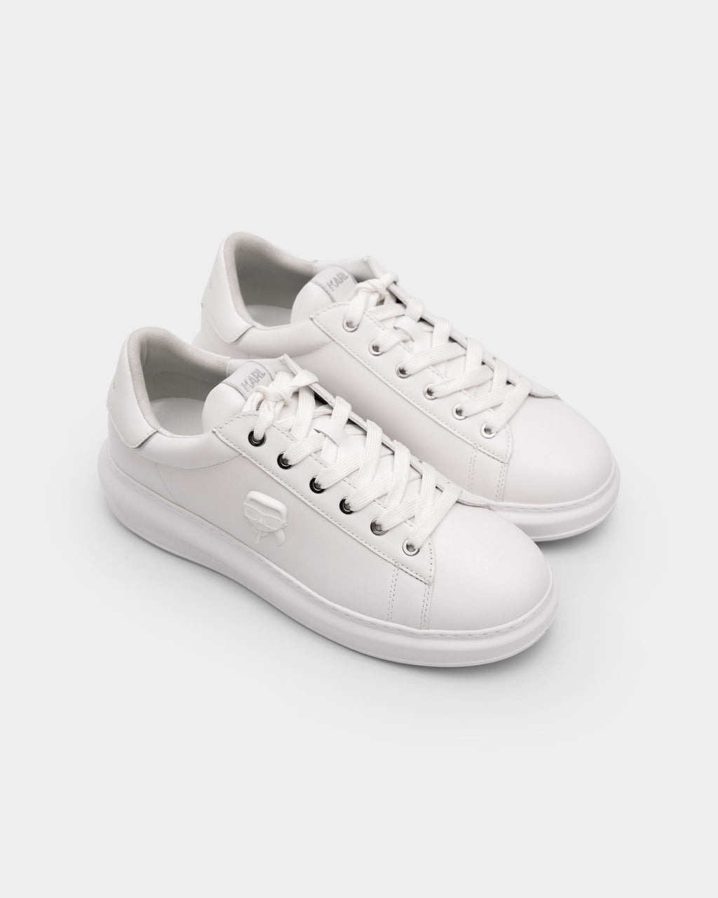 (Core) Karl Lagerfeld Men's Kapri NFT Relief Lo Lace White Lthr/Mono | KL52570N-01W