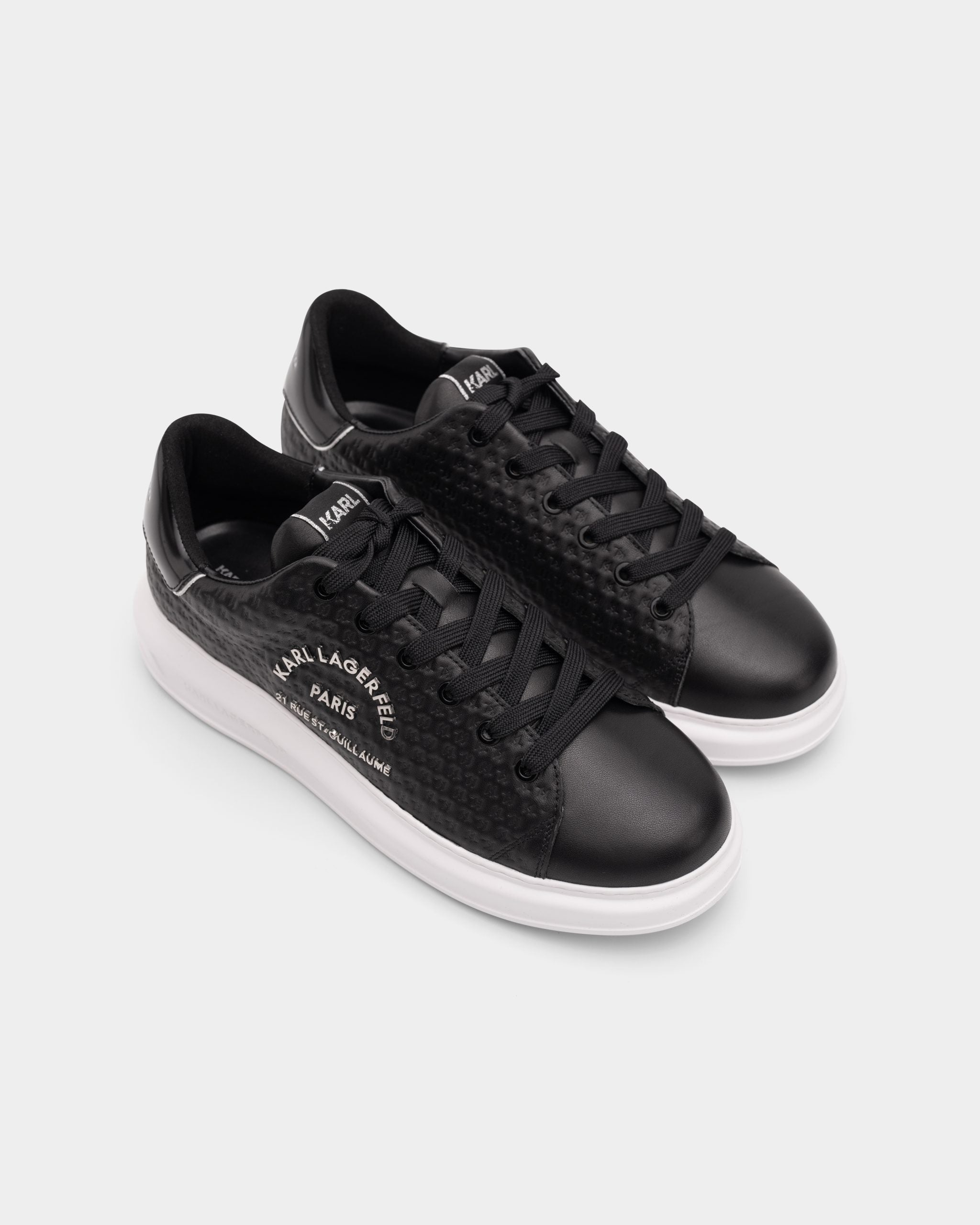 Karl Lagerfeld Men's Kapri KL Microgram Lo Black Lthr | KL52536K-000