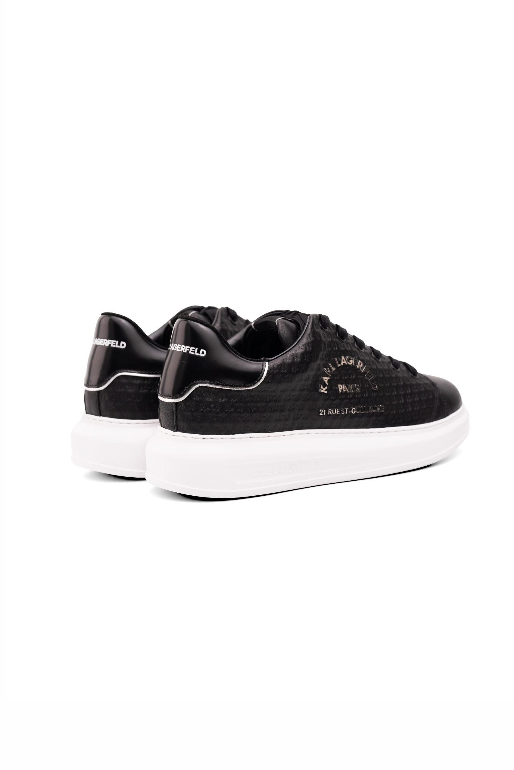 Karl Lagerfeld Men's Kapri KL Microgram Lo Black Lthr | KL52536K-000