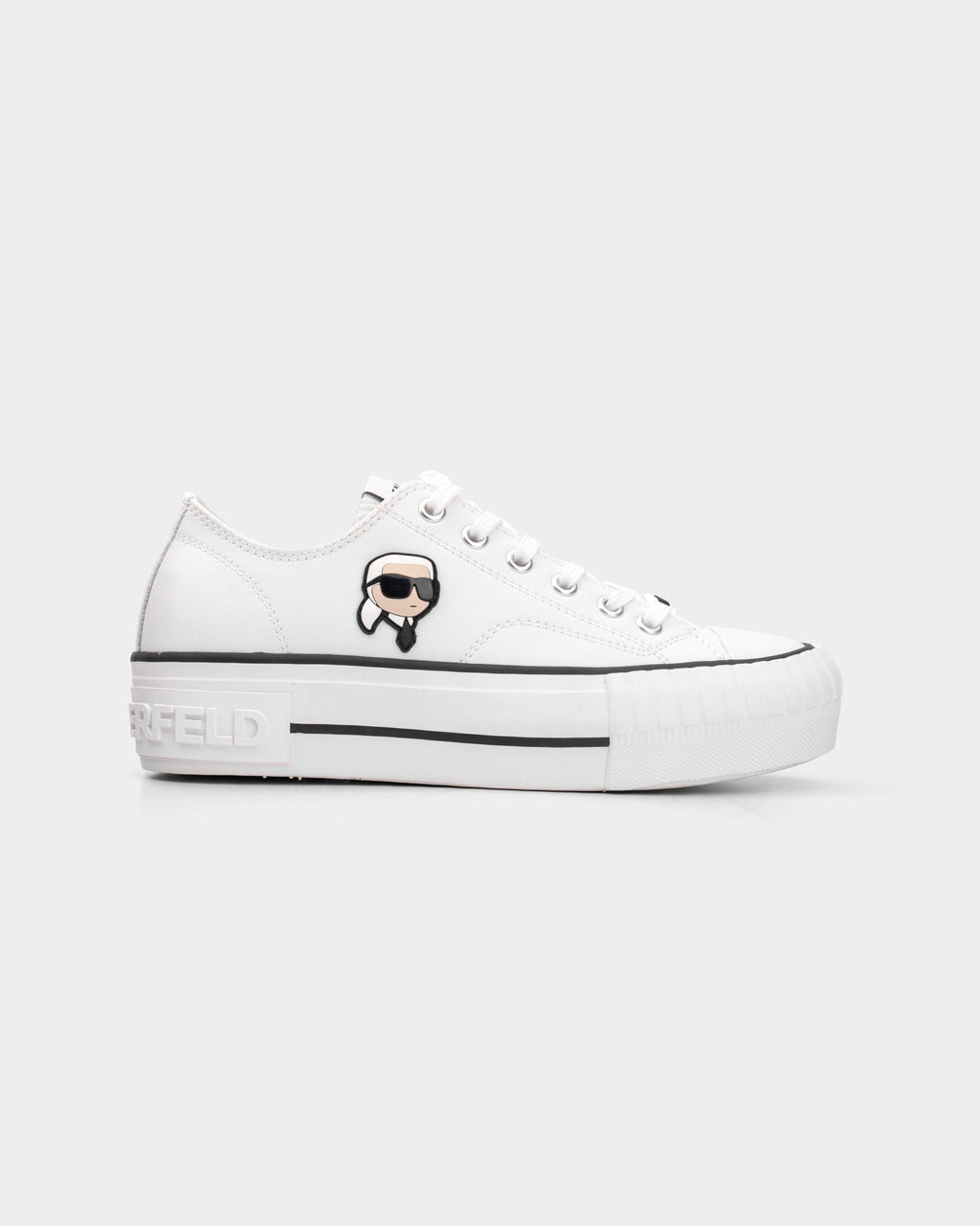 Karl Lagerfeld Ladies Kampus Max NFT Twin Patch Lo White Lthr KL60425T 011