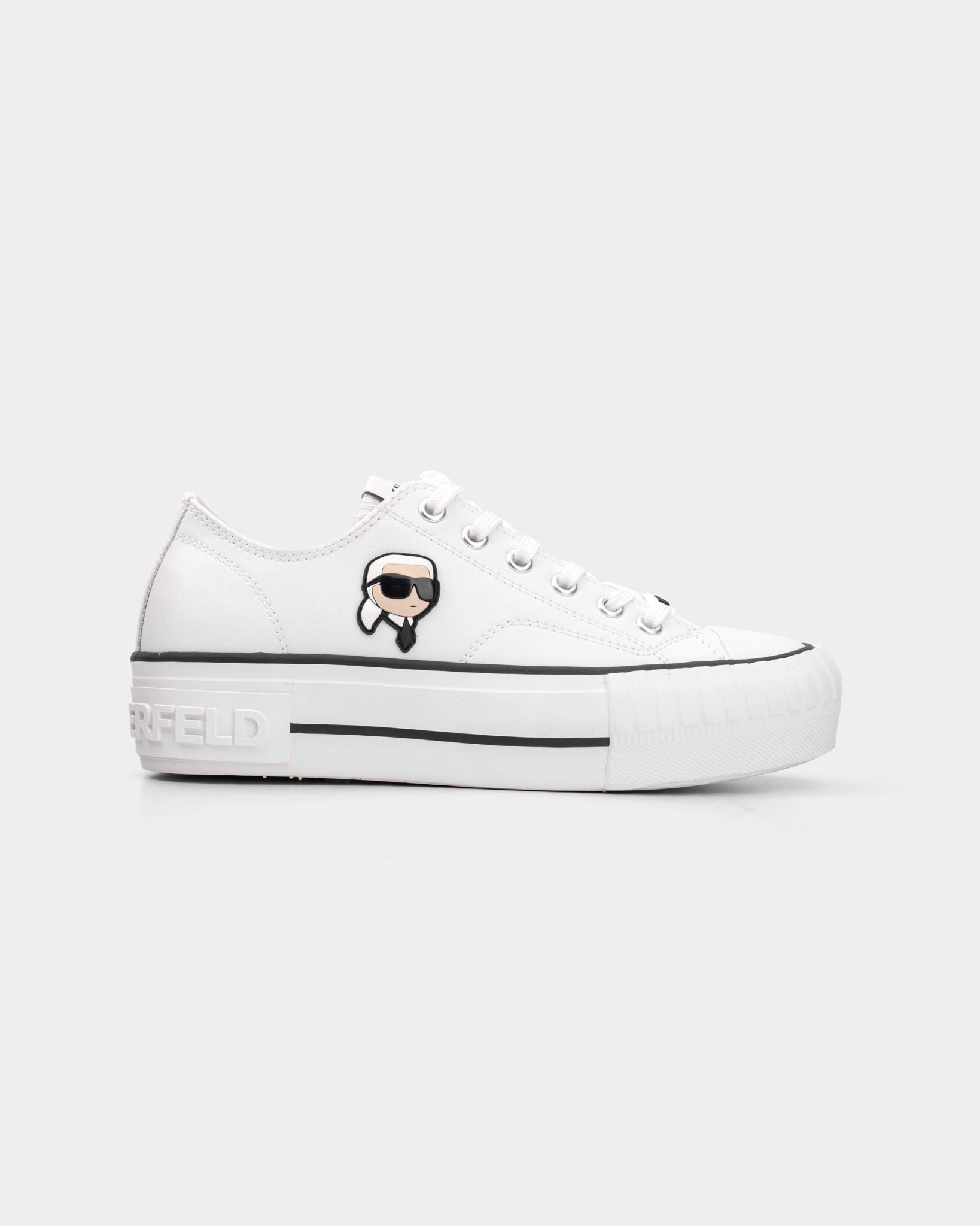Karl Lagerfeld Ladies Kampus Max NFT Twin Patch Lo White Lthr KL60425T 011