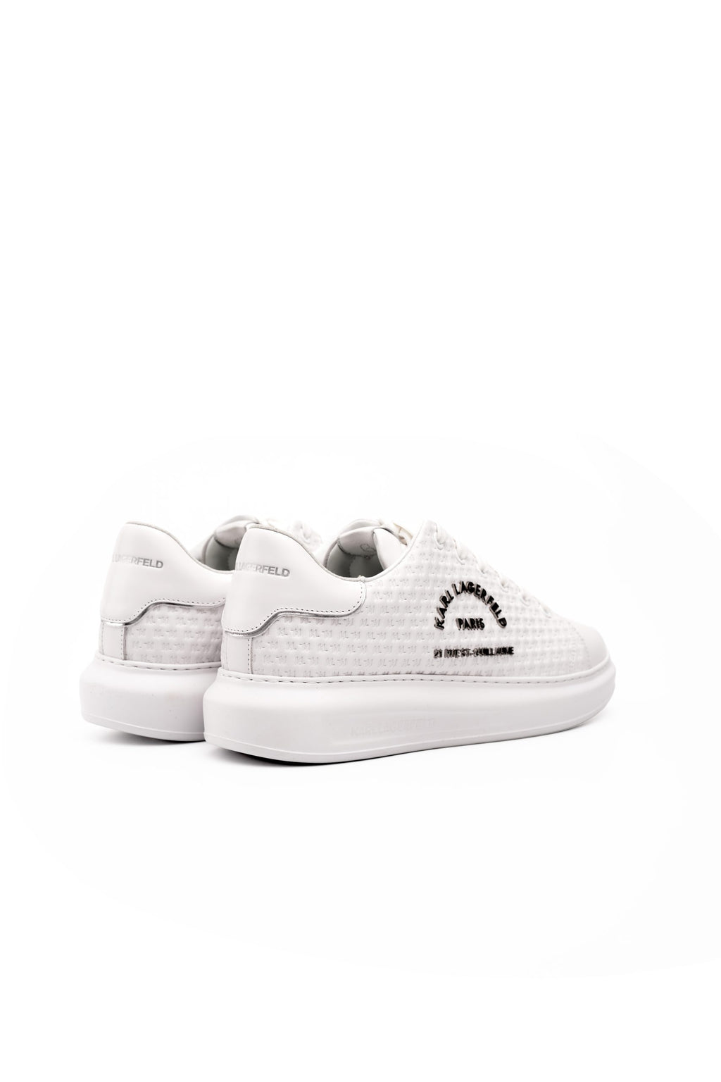 Karl Lagerfeld Men's Kapri KL Microgram Lo White Lthr | KL52536K-011