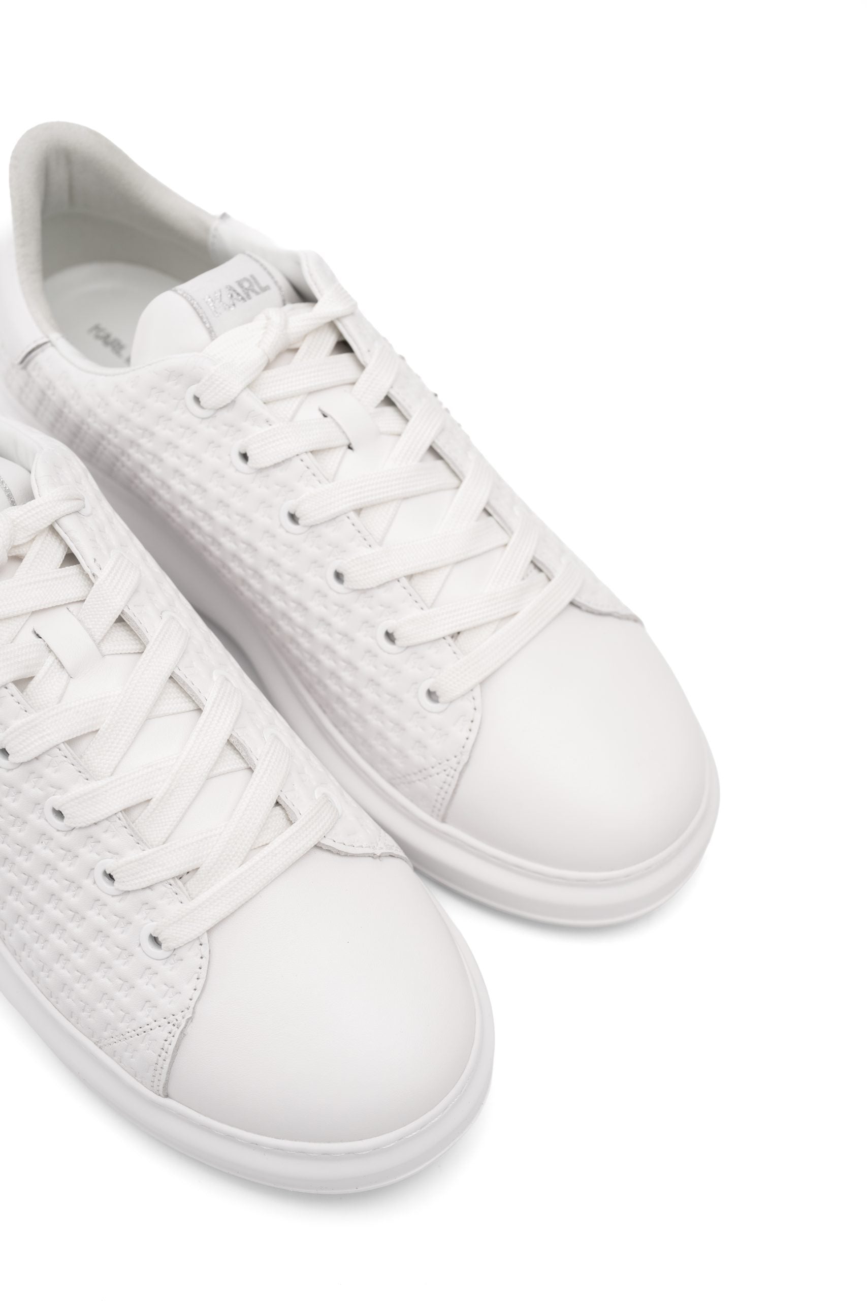 Karl Lagerfeld Men's Kapri KL Microgram Lo White Lthr | KL52536K-011