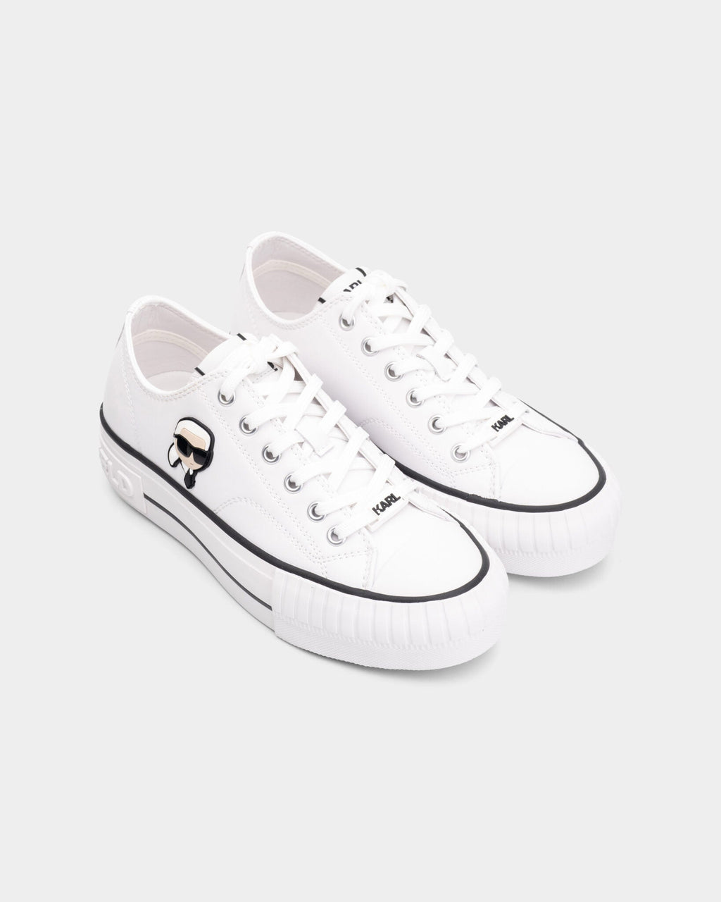 Karl Lagerfeld Ladies Kampus Max NFT Twin Patch Lo White Lthr KL60425T 011