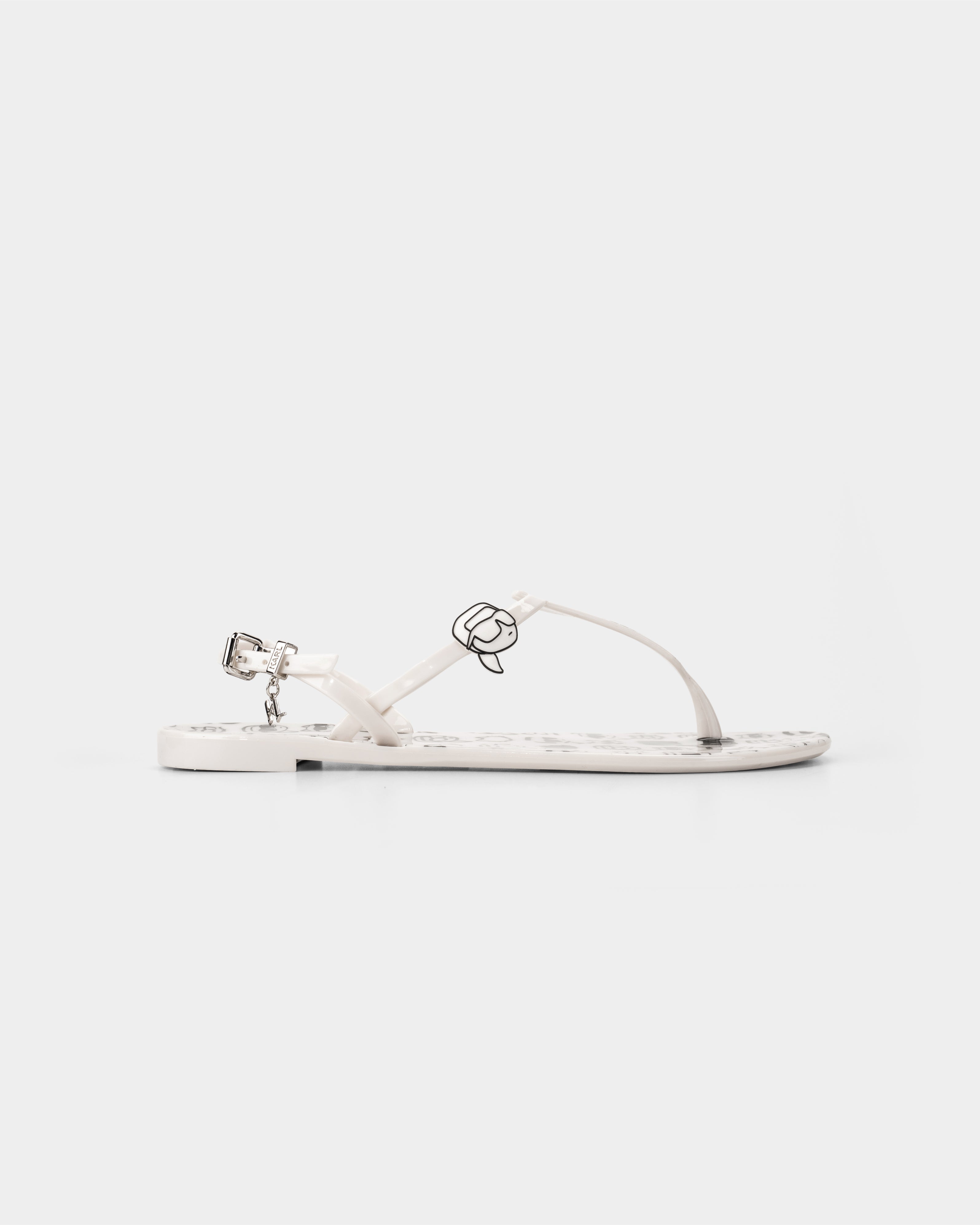 Karl Lagerfeld Ladies Jelly NFT Graffiti Sling White Rubber w/Black | KL80002G-V10