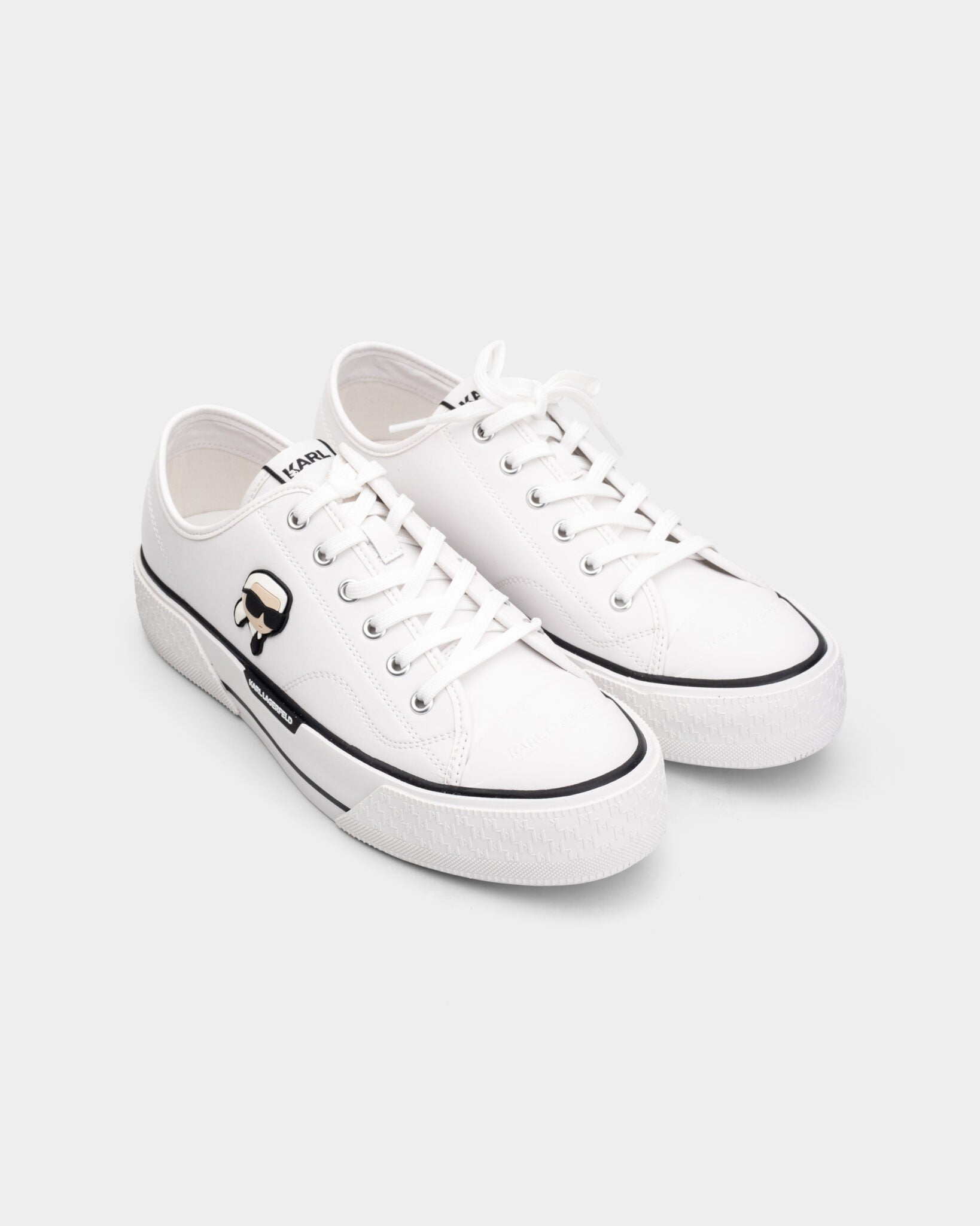 (Core) Karl Lagerfeld Men's Kampus Maxi NFT Lo Lthr White Lthr KL95025 011