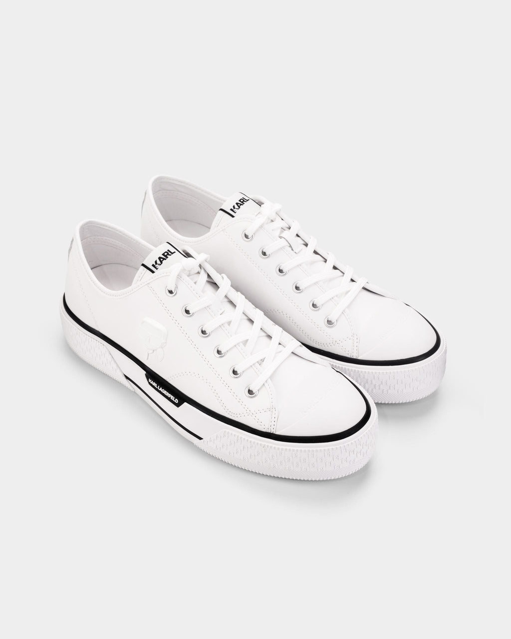 Karl Lagerfeld Men's Kampus Max III NFT Relief Lo Lace White Lthr | KL50470N-011