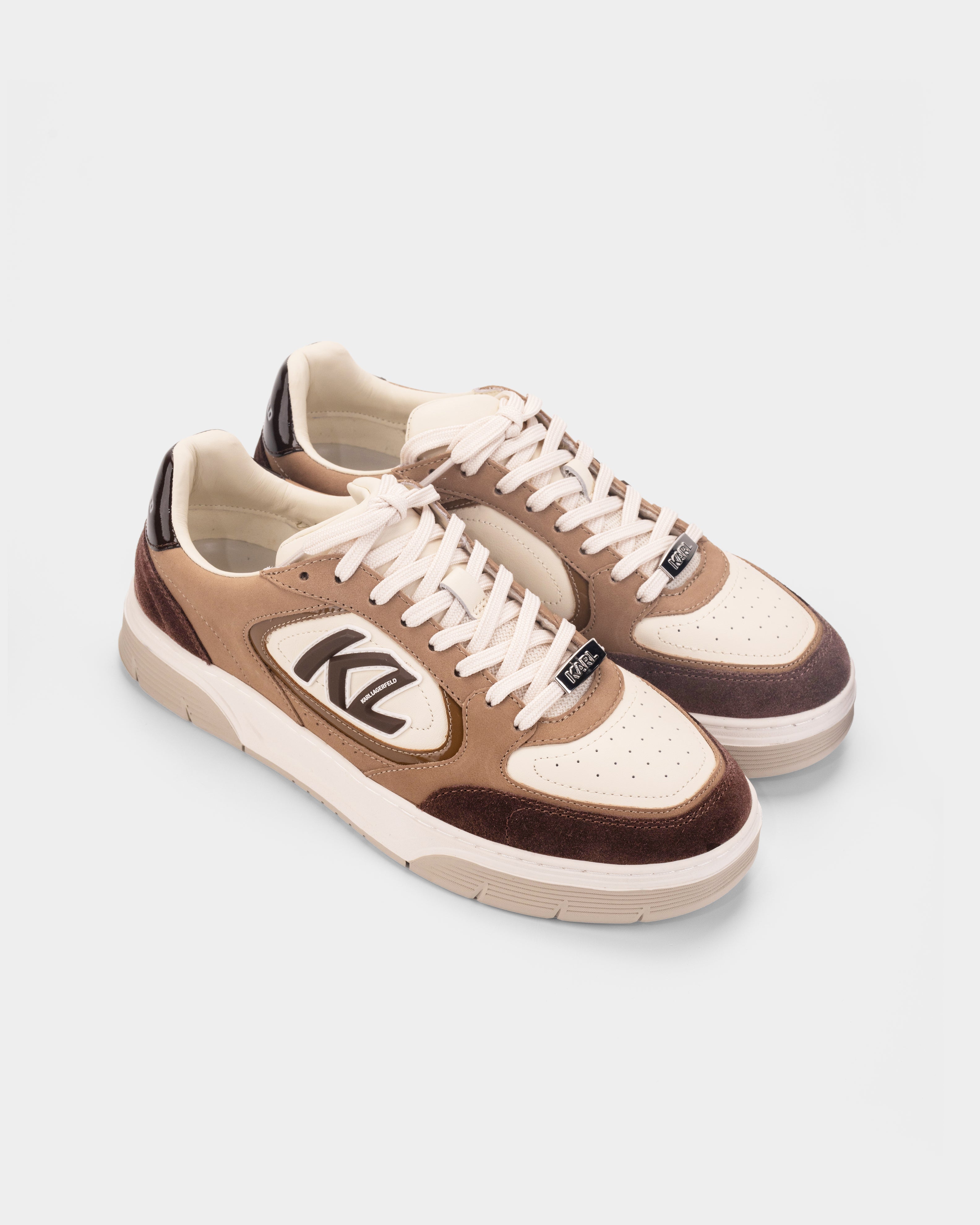 Karl Lagerfeld Men's Kourtney Sidetrim Lo Lace Stone Lthr & Suede | KL53026-3TN