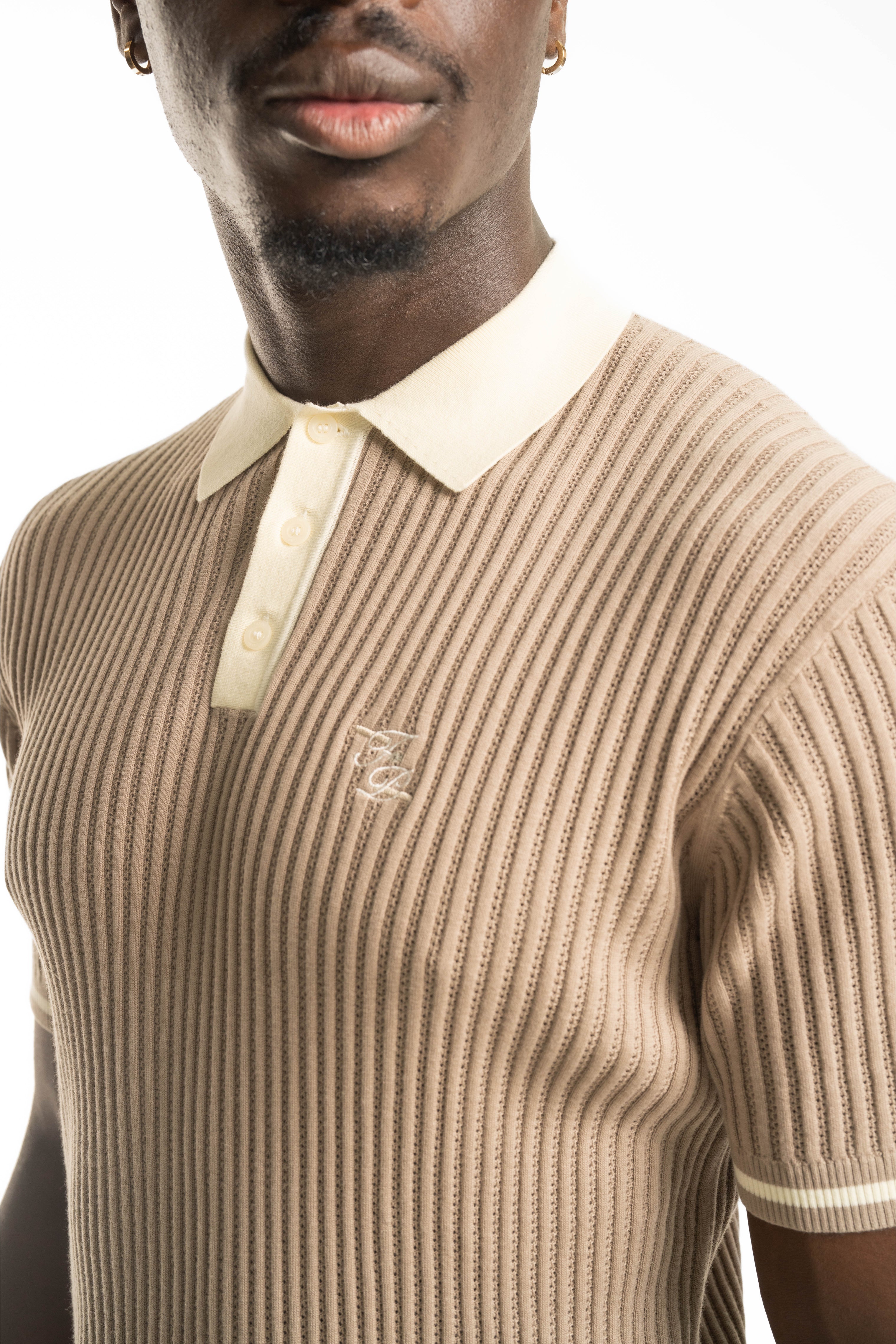 Filling Pieces Men's Fine Knit Polo Atmosphere | 422570500127-184
