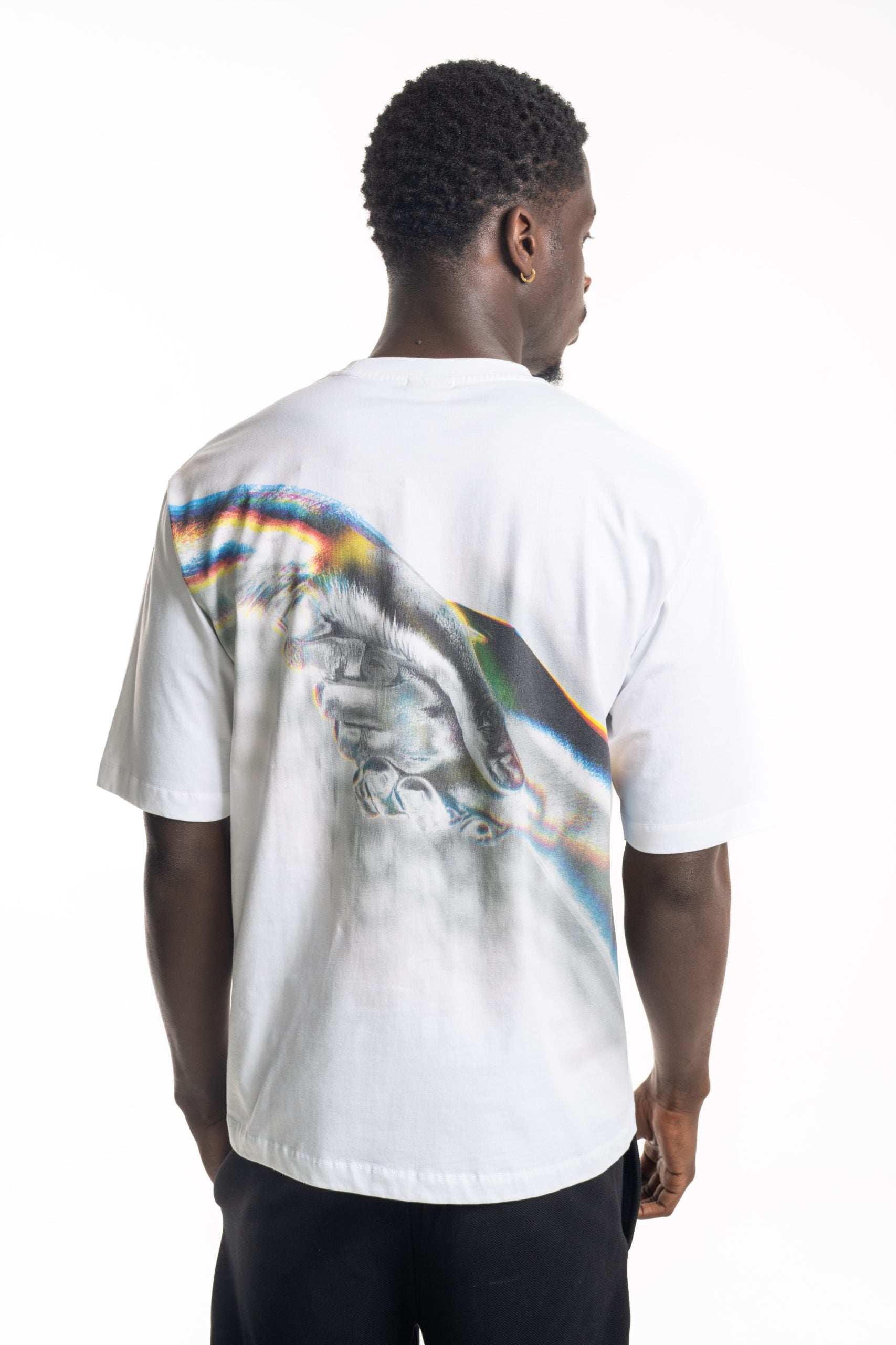 Filling Pieces Men's T Shirt Boxy Handshake Rhythm White | 422520501242-110