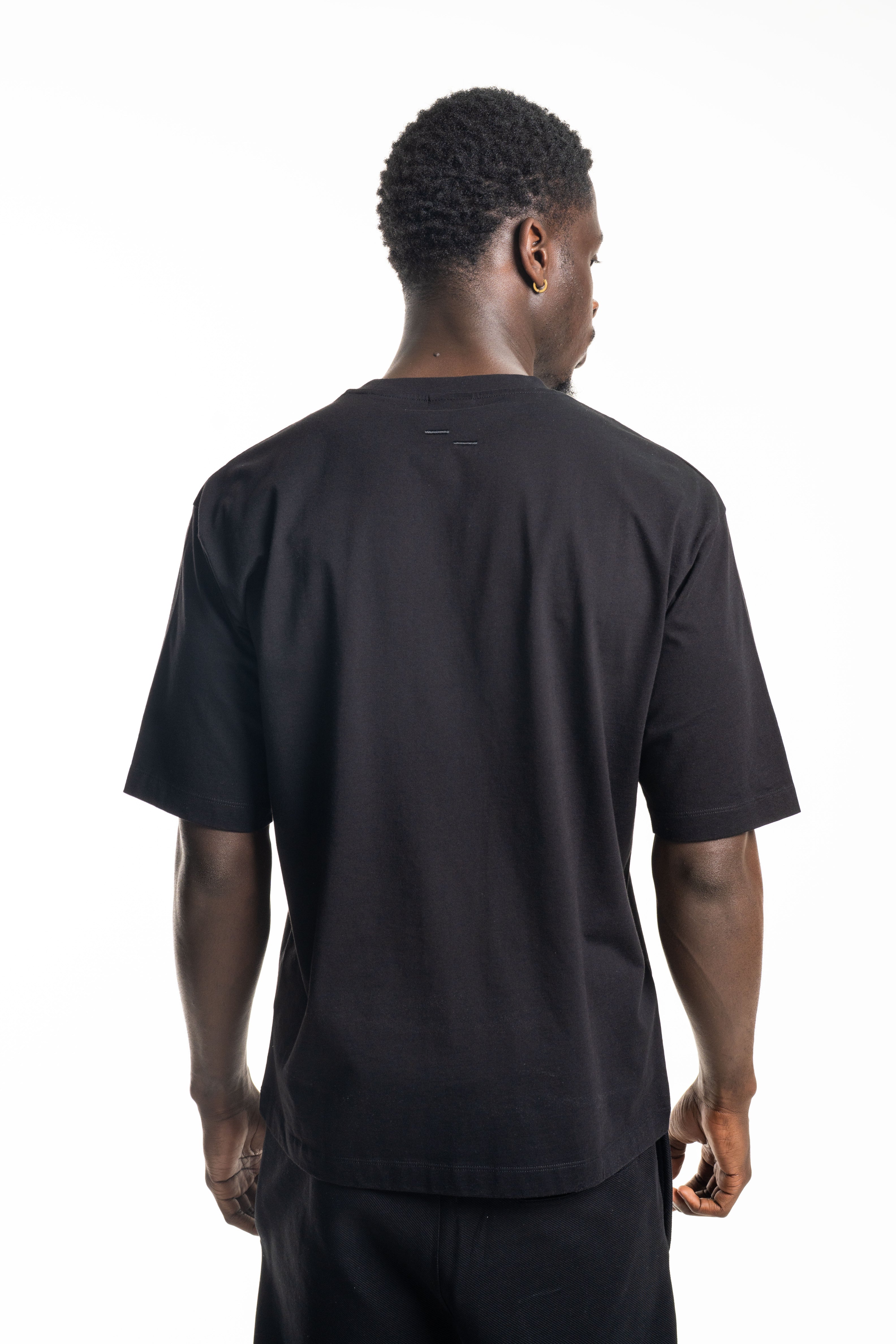 Filling Pieces Men's T Shirt Boxy Embroidered Black | 412520501142-130