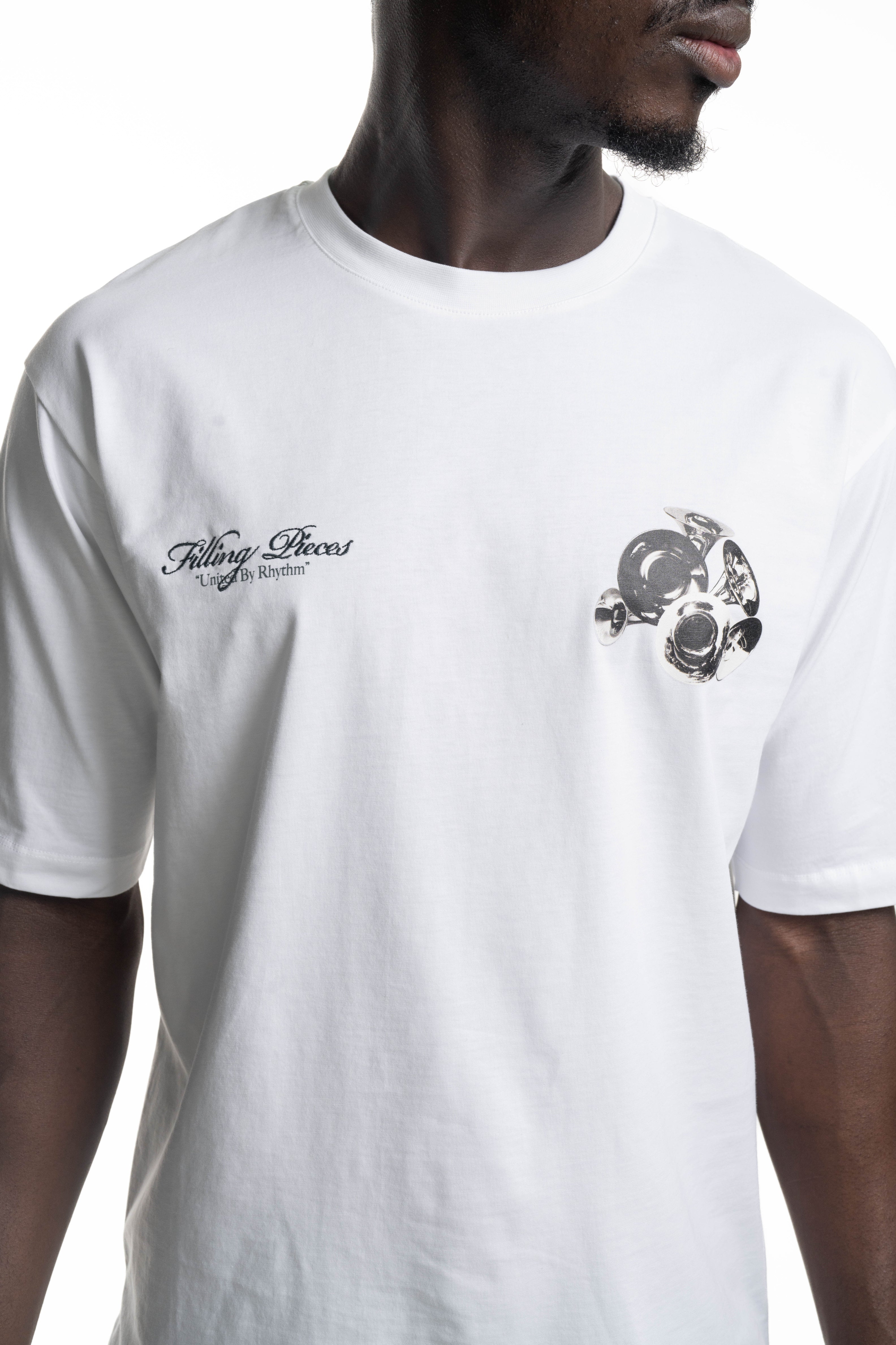 Filling Pieces Men's T Shirt Boxy Bouquet White | 422520501122-110