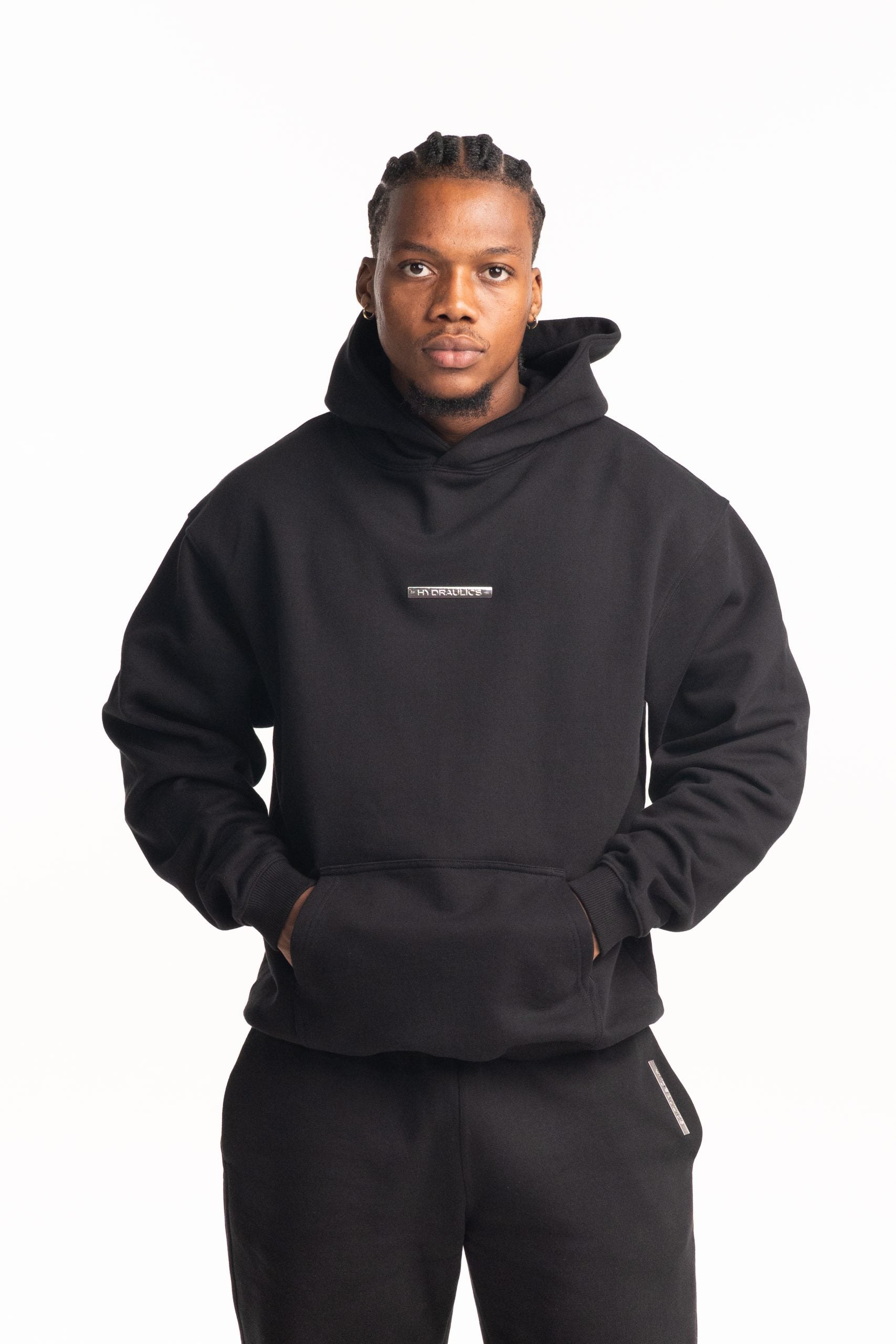 Hydraulics Steel Badge Hoodie Black |