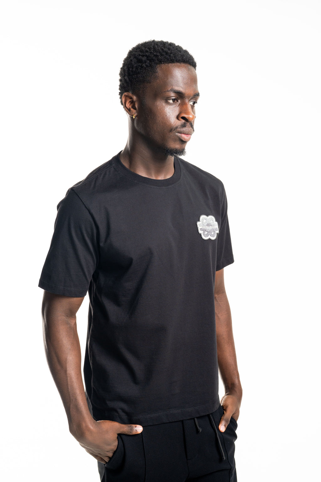 Filling Pieces Men's Gowtu Tonal T Shirt Black | 422520500167-130