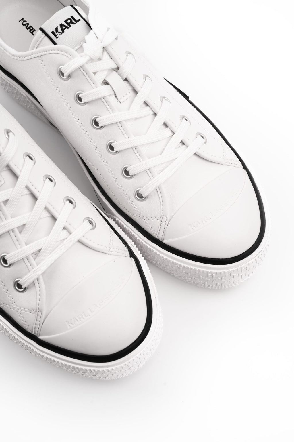 Karl Lagerfeld Men's Kampus Max III NFT Relief Lo Lace White Lthr | KL50470N-011