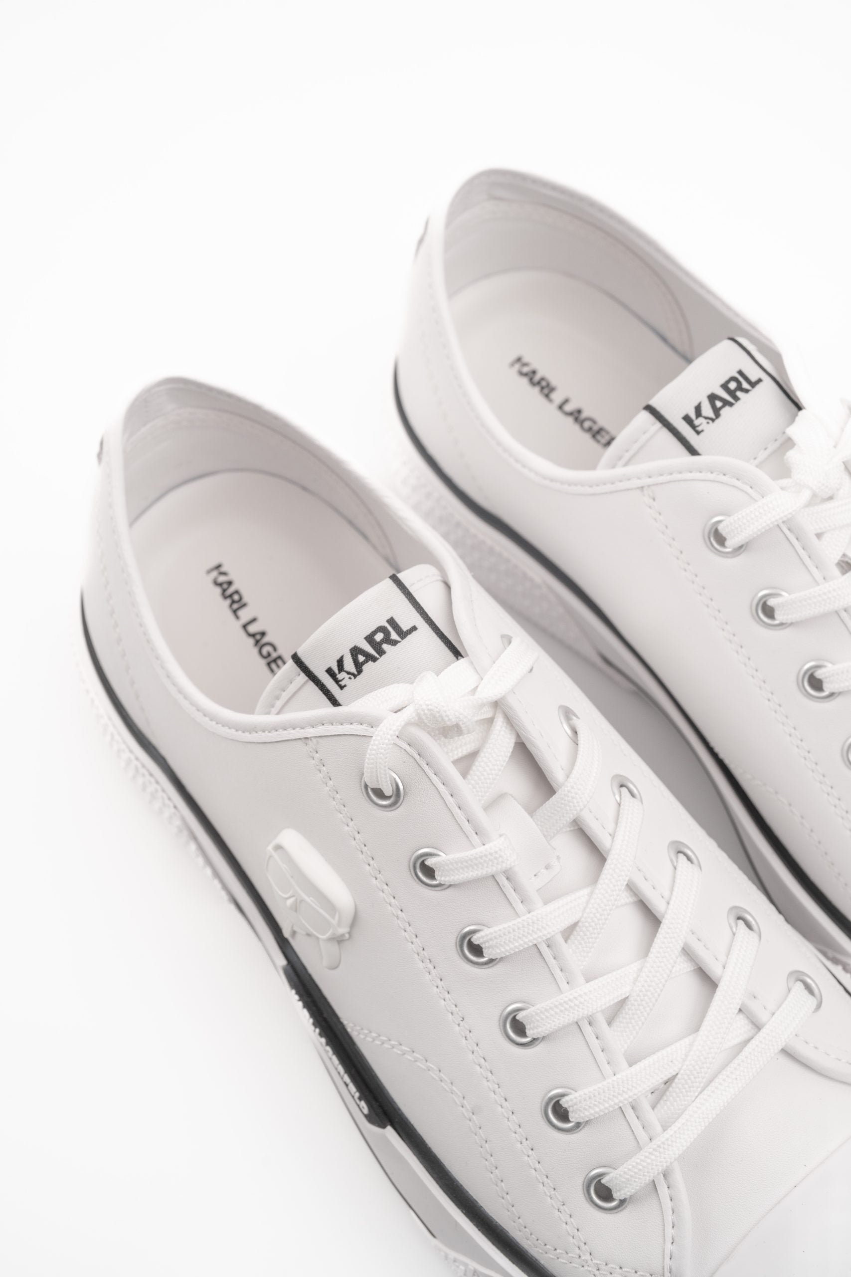 Karl Lagerfeld Men's Kampus Max III NFT Relief Lo Lace White Lthr | KL50470N-011