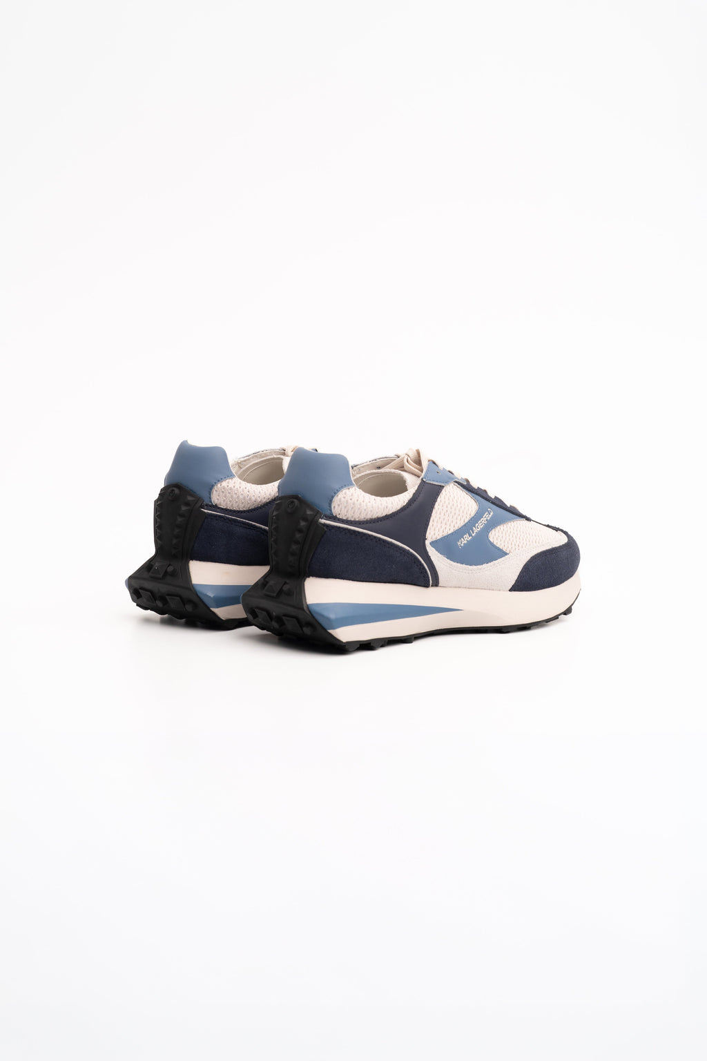 Karl Lagerfeld Men's Zone Lo Lace Mix Navy Suede & Textile w/Blue | KL53926A-7AB
