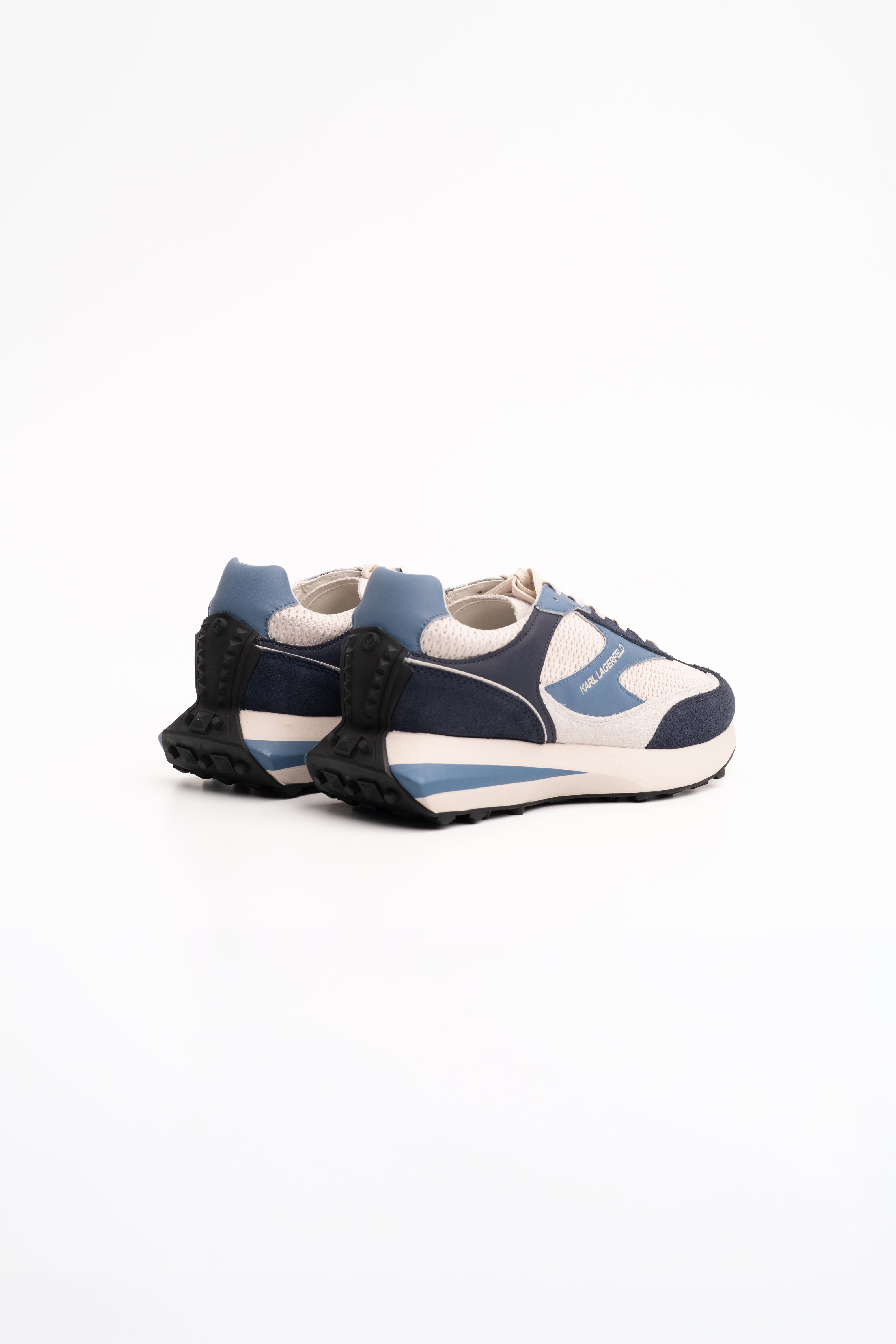 Karl Lagerfeld Men's Zone Lo Lace Mix Navy Suede & Textile w/Blue | KL53926A-7AB
