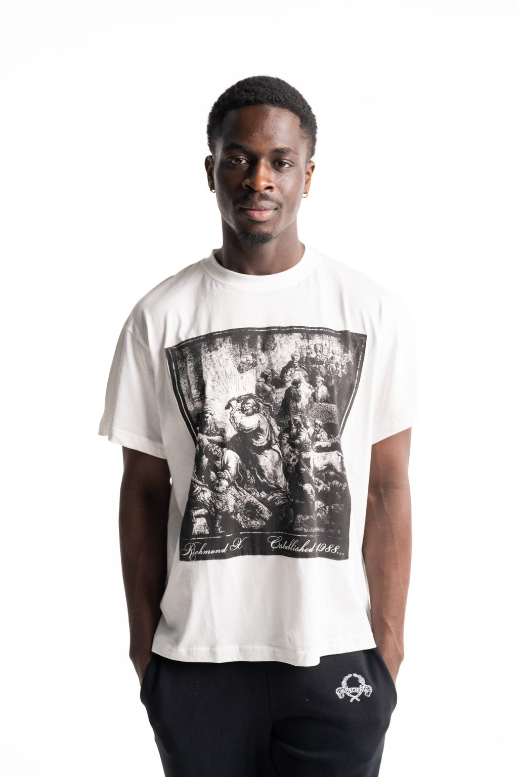 John Richmond Men's Yakas T Shirt | UMA25292TSP8-Off White
